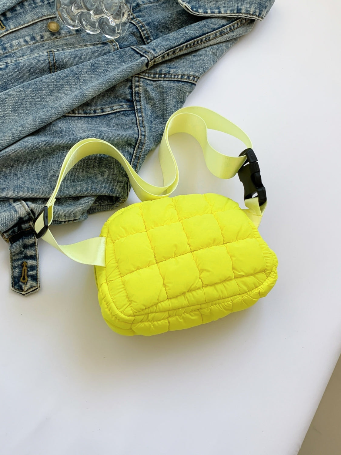 Bubble Texture Adjustable Crossbody Bag