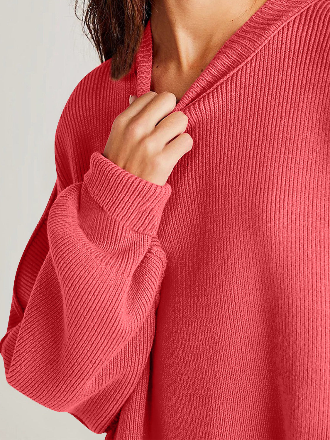 Double Take Side Slit Long Sleeve Top
