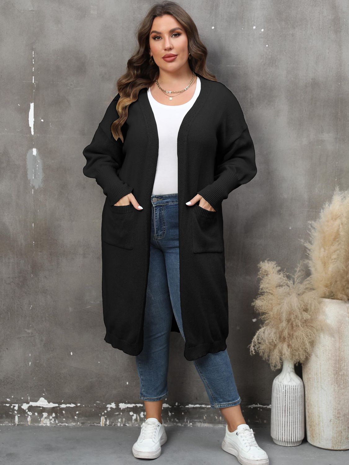 Plus Size Long Sleeve Cardigan