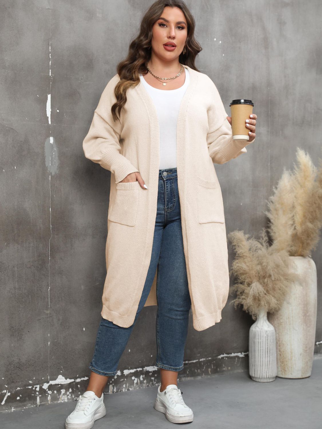 Plus Size Long Sleeve Cardigan
