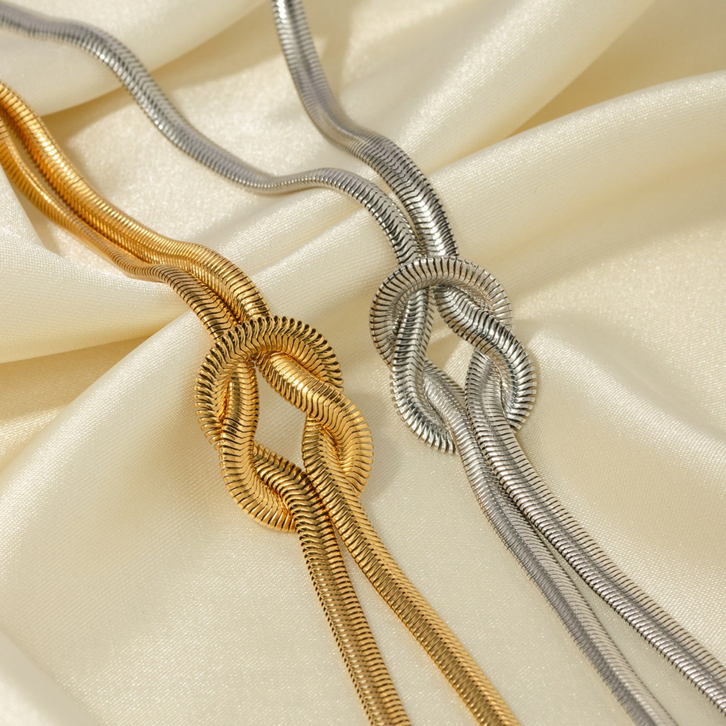 Double Layer Herringbone Choker Necklace