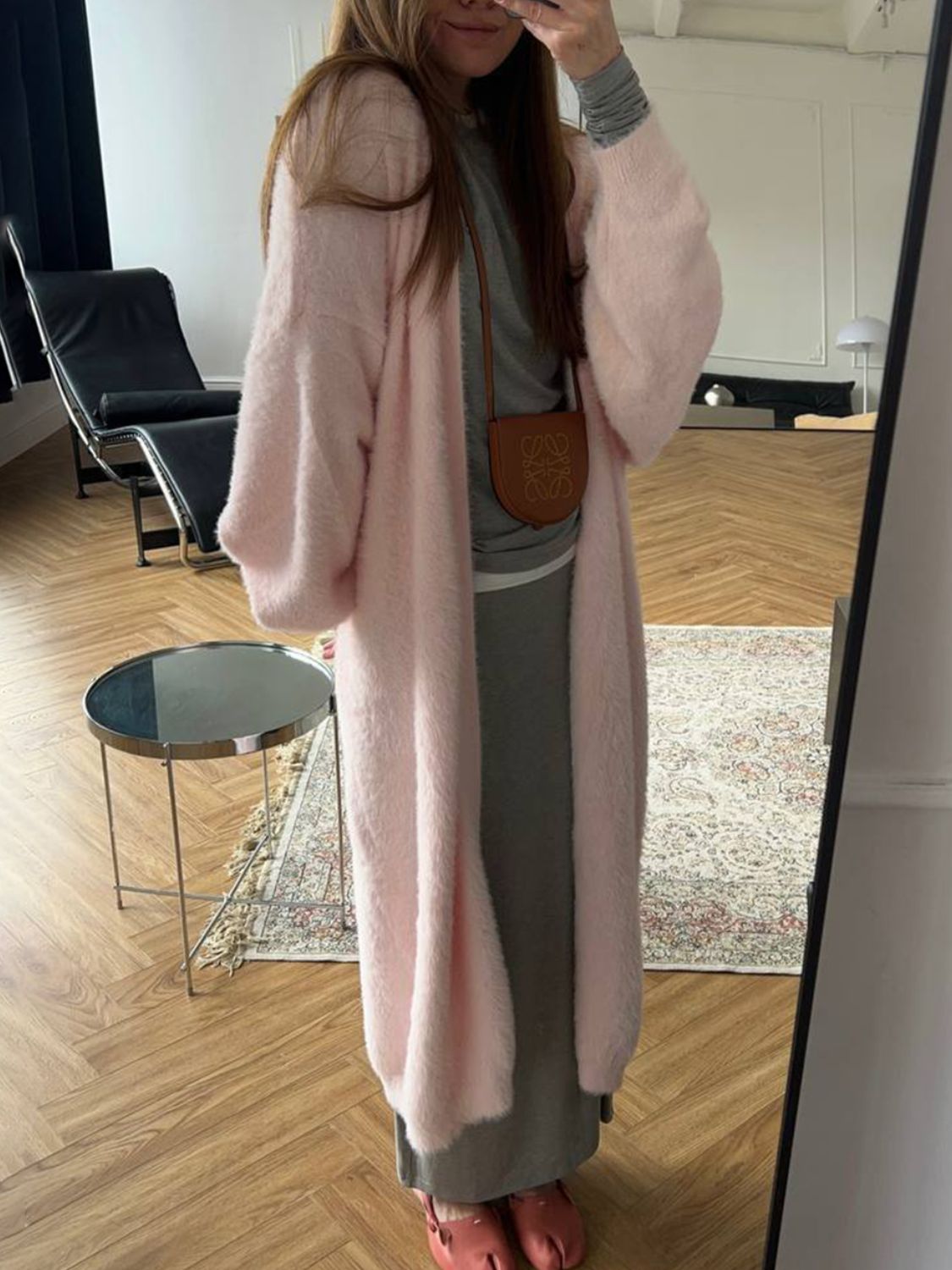 Fuzzy Open Front Solid Cardigan