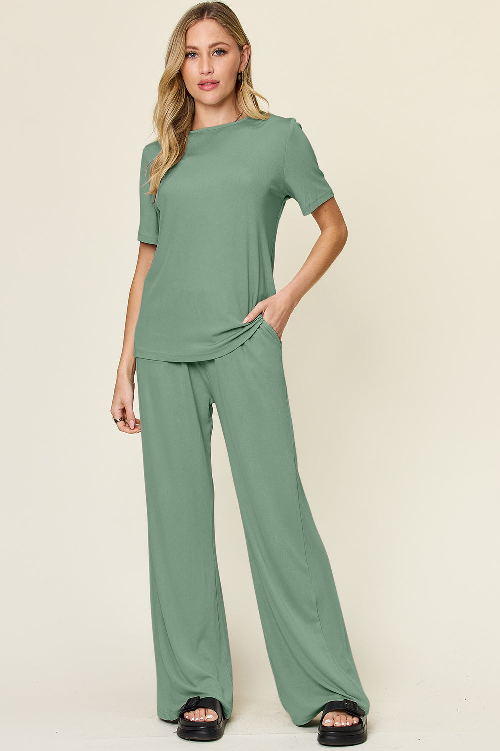 Double Take T-Shirt & Wide Leg Set