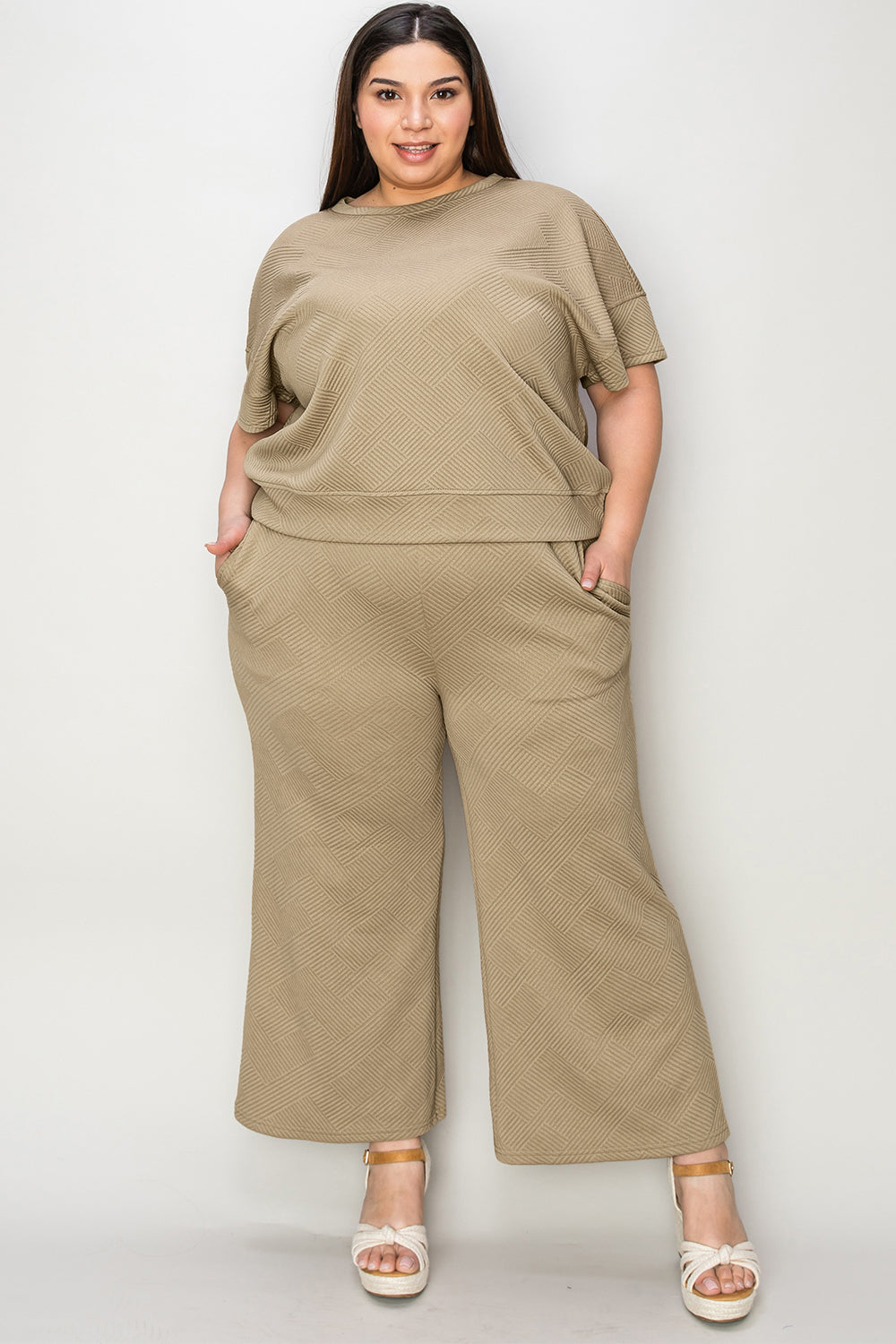Texture Top & Pants Set - Comfy