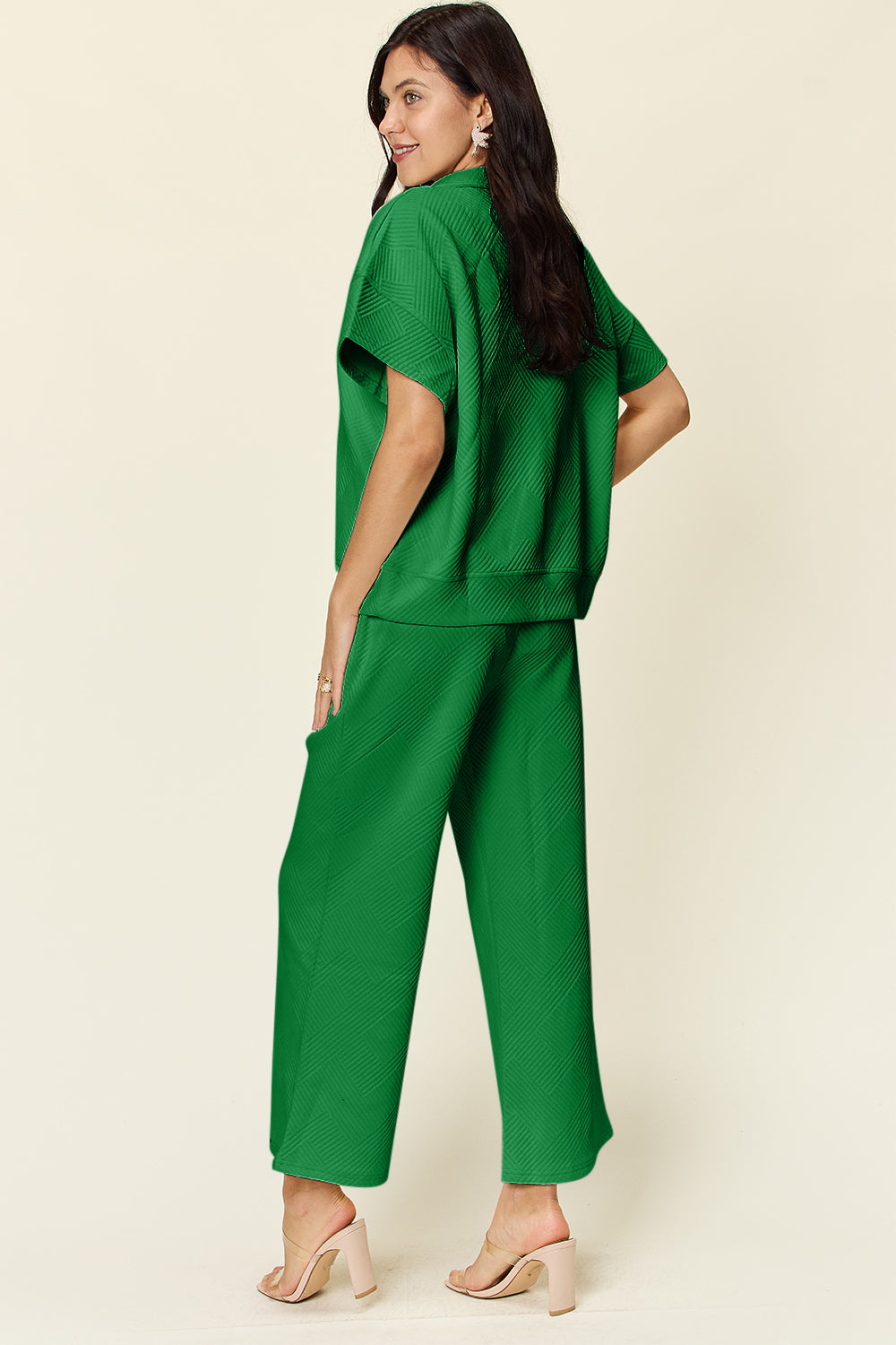 Double Take Half Zip Top & Pants Set