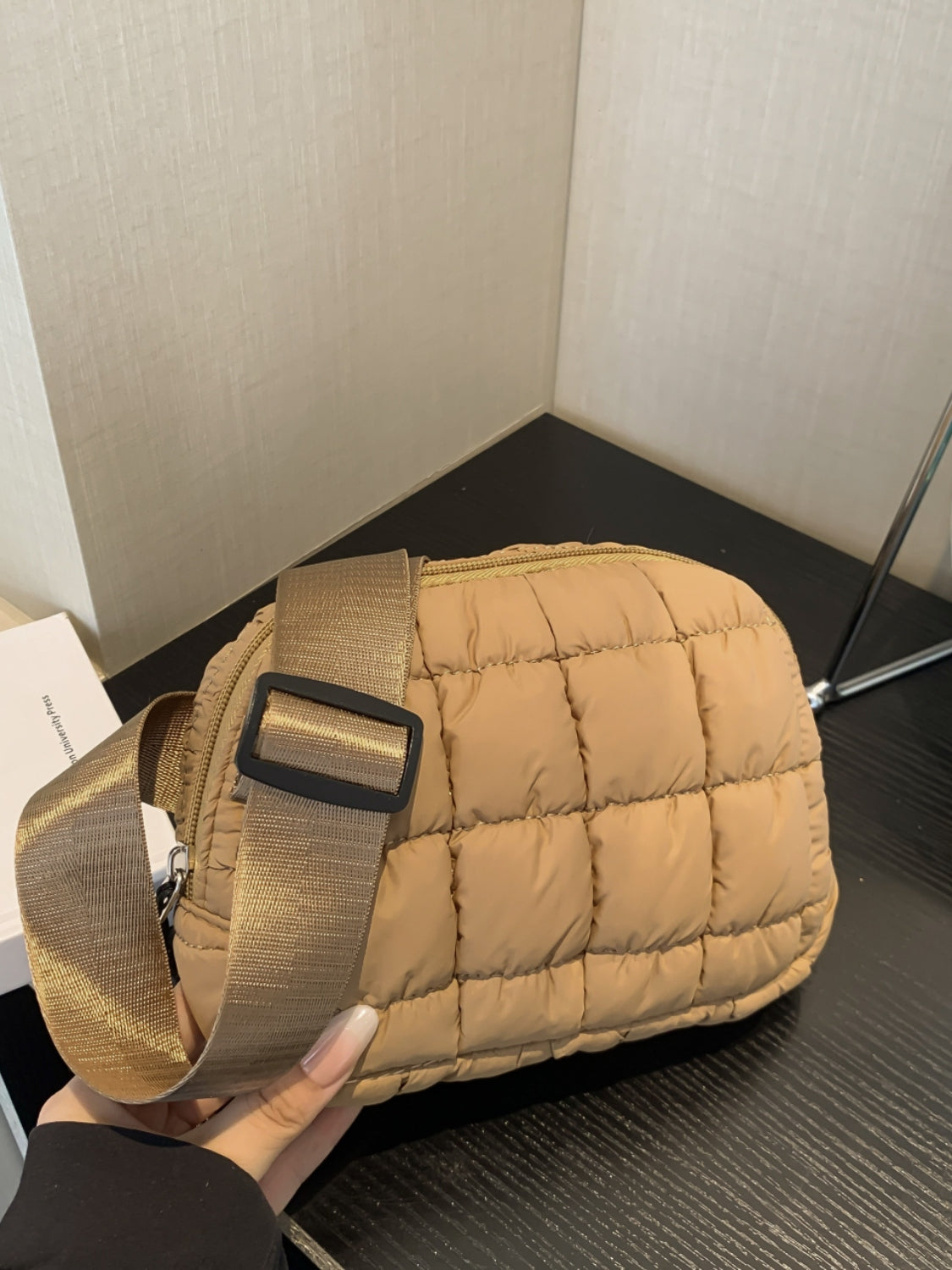 Bubble Texture Adjustable Crossbody Bag
