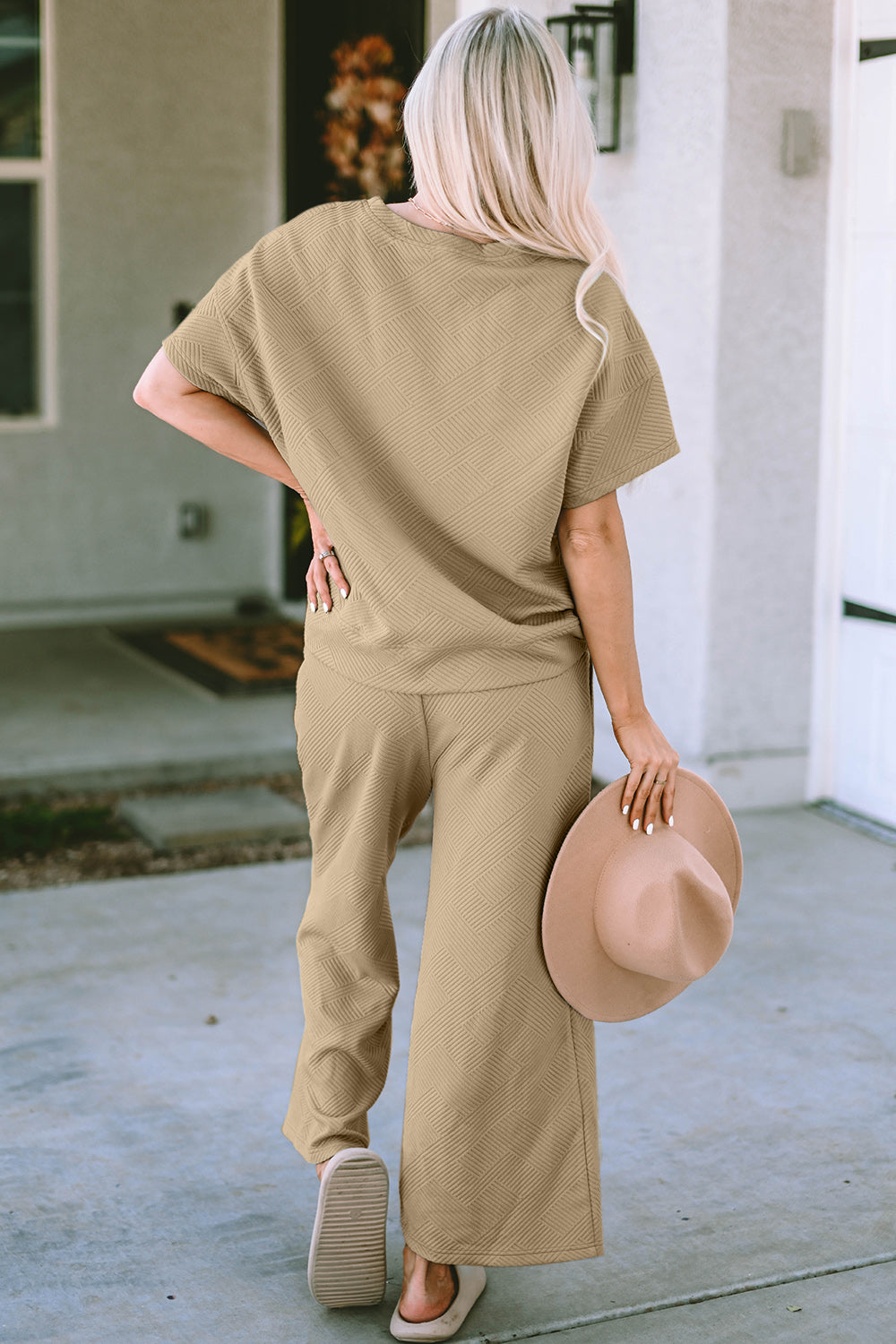 Texture Top & Pants Set - Comfy