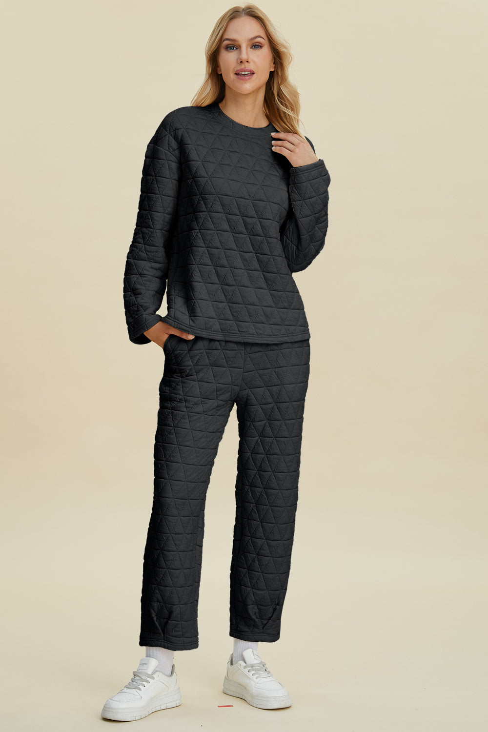 Texture Top & Pants Set - Stylish