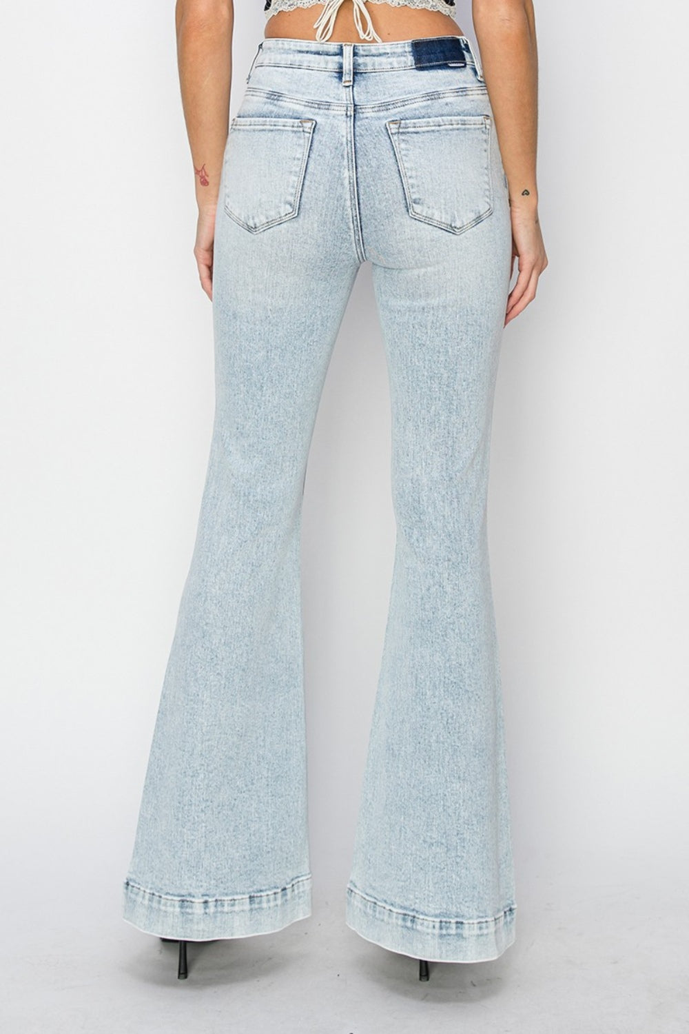 High Rise Patch Pocket Flare Jean
