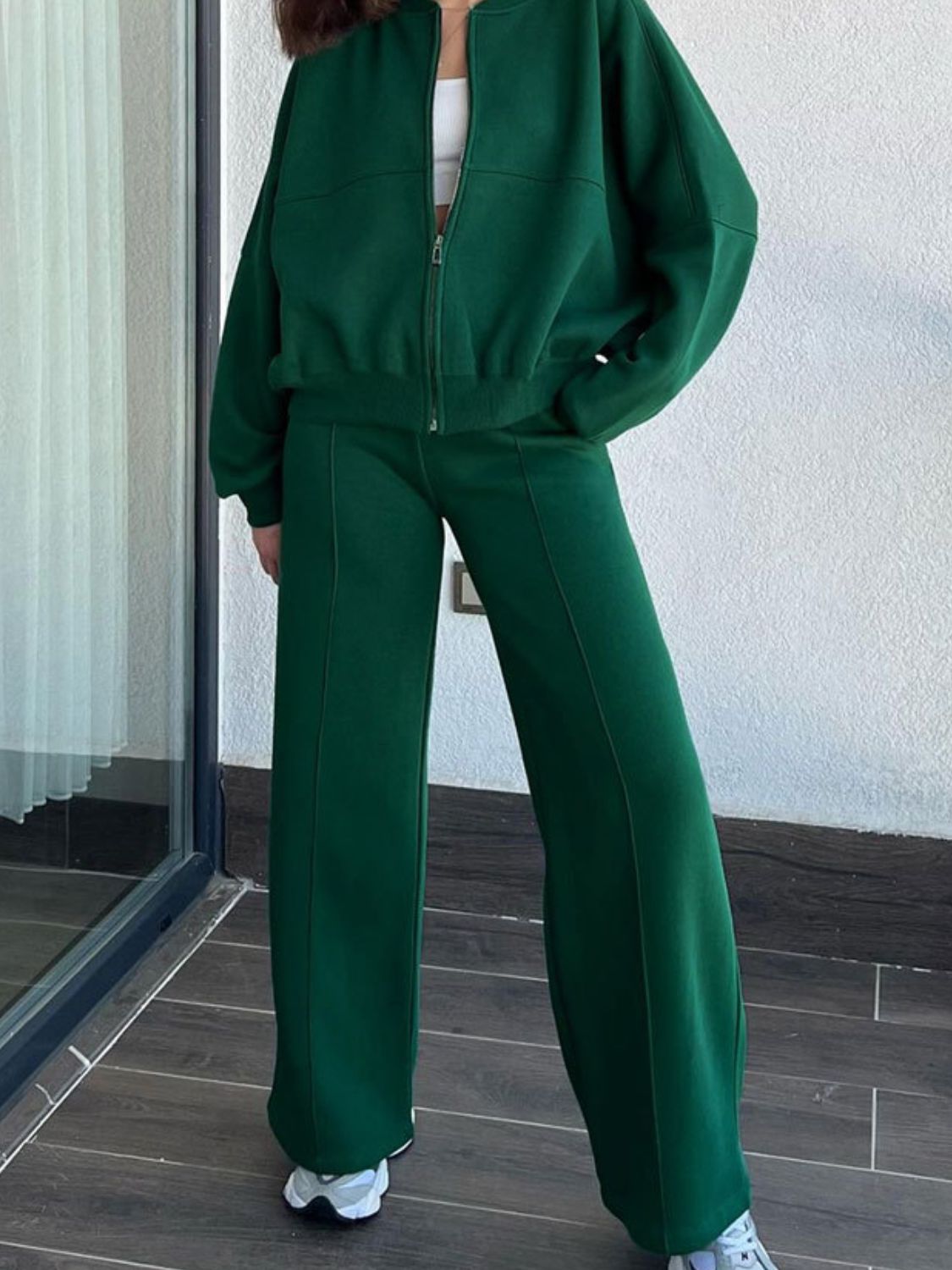 Baseball Collar Zip Up Set - Athletic