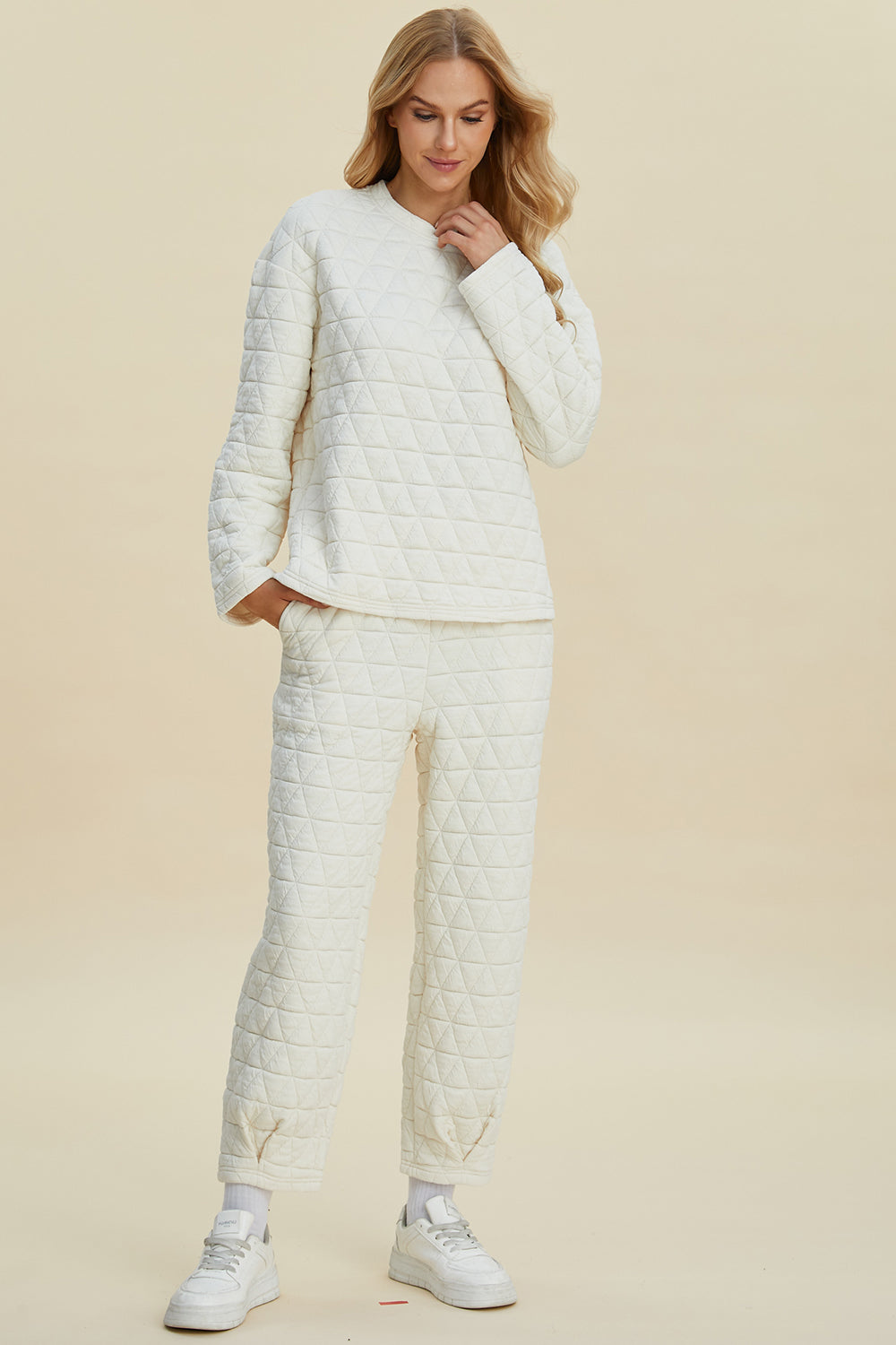 Texture Top & Pants Set - Stylish