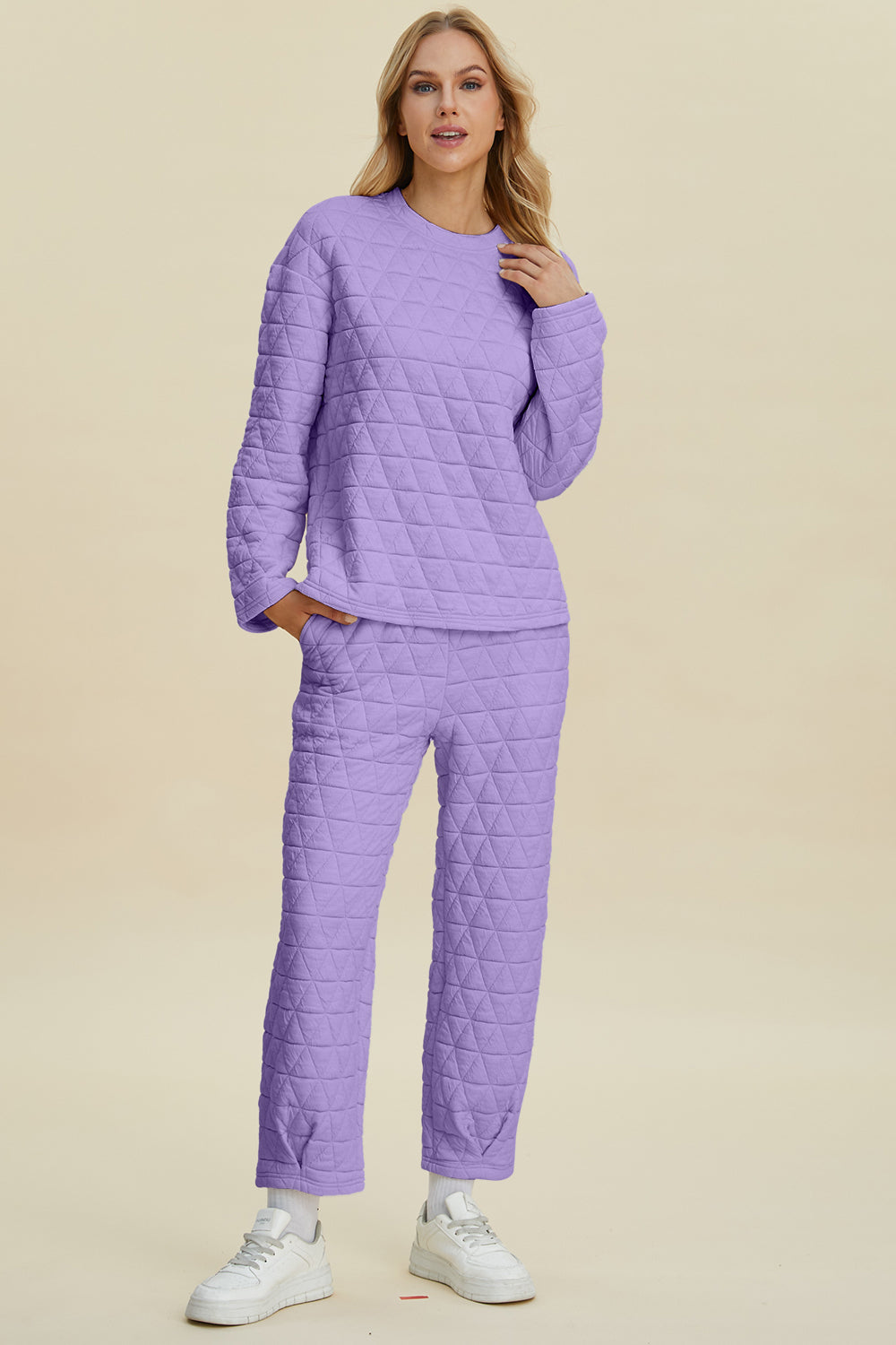 Texture Top & Pants Set - Stylish