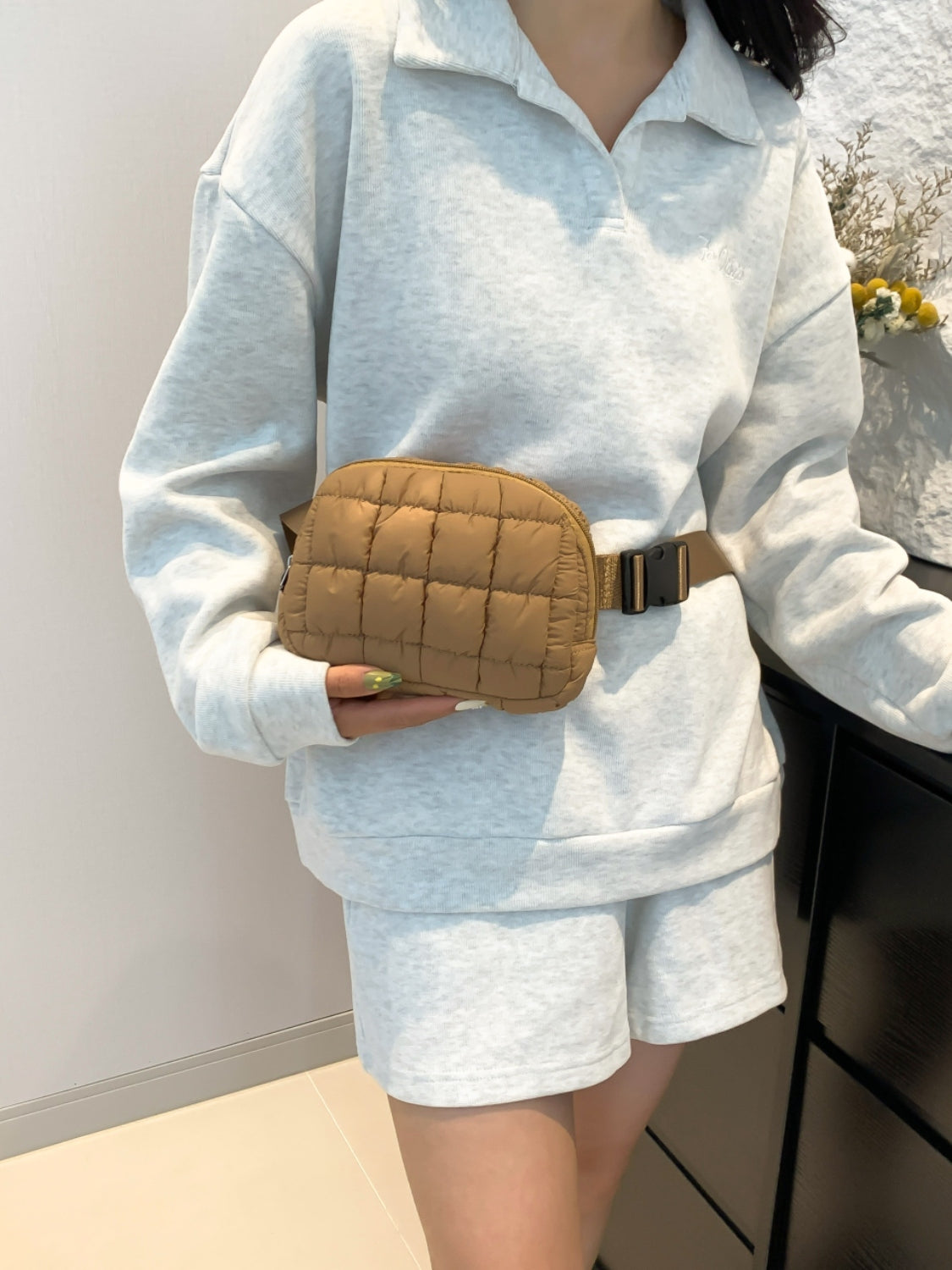 Bubble Texture Adjustable Crossbody Bag
