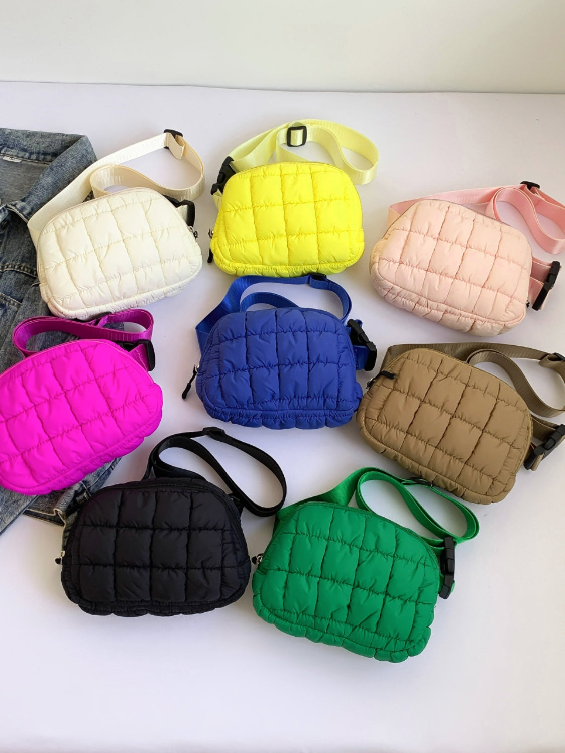 Bubble Texture Adjustable Crossbody Bag