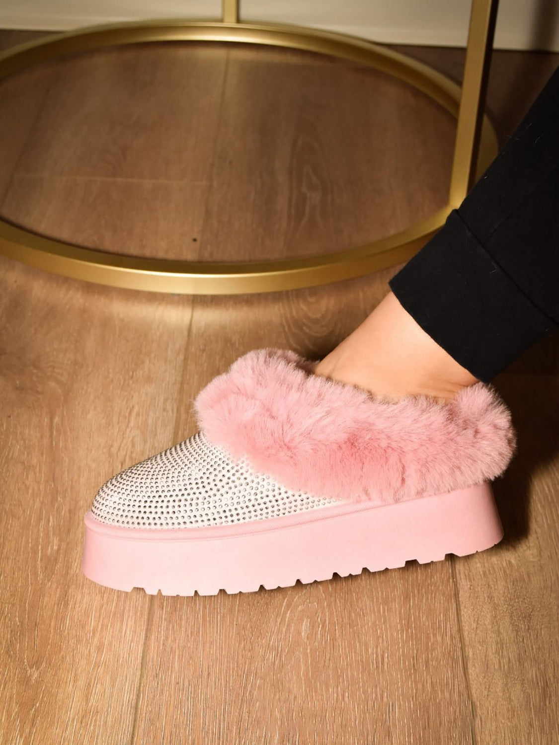 WILD DIVA Faux Fur Platform Booties
