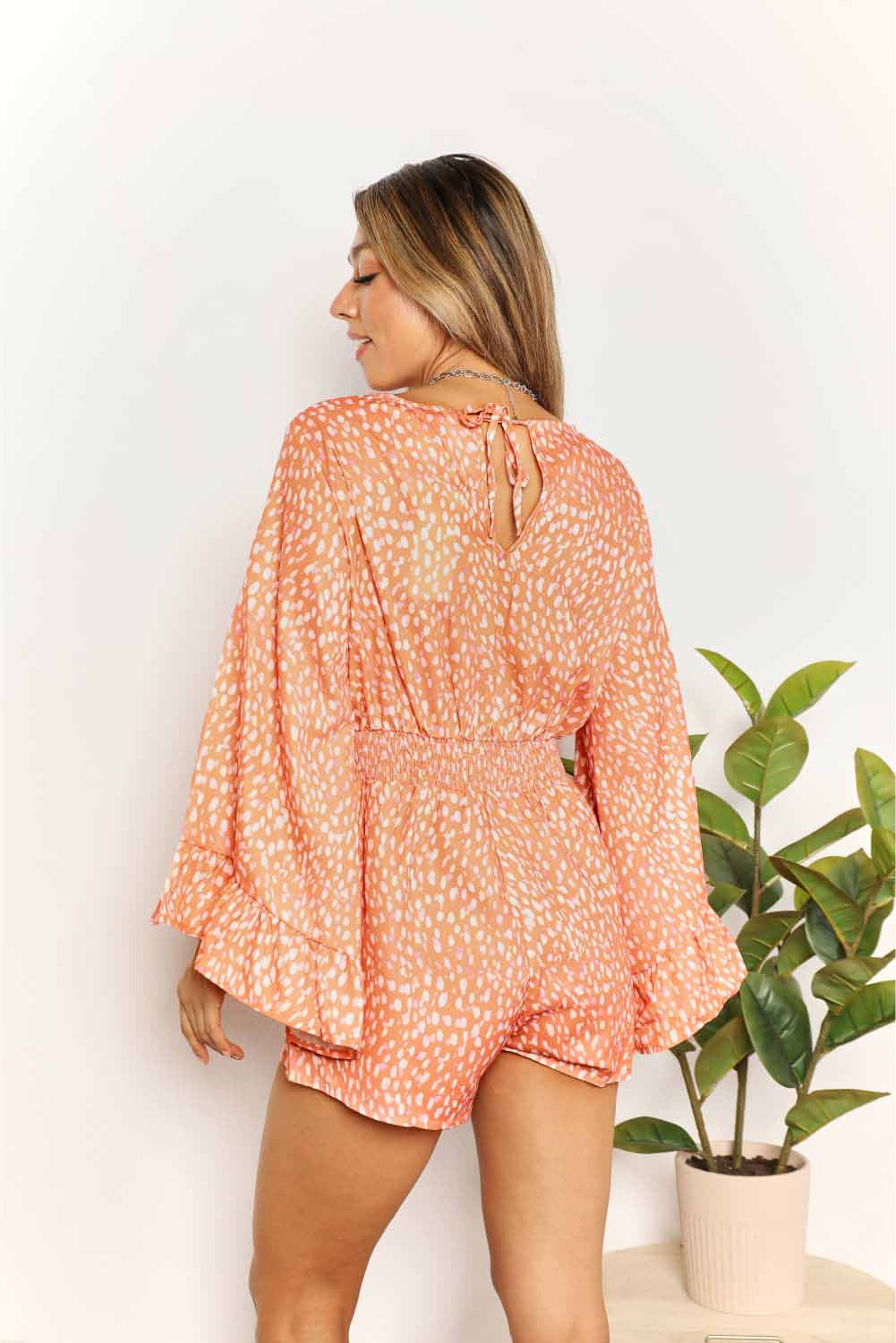 Printed Boho Flare Sleeve Romper