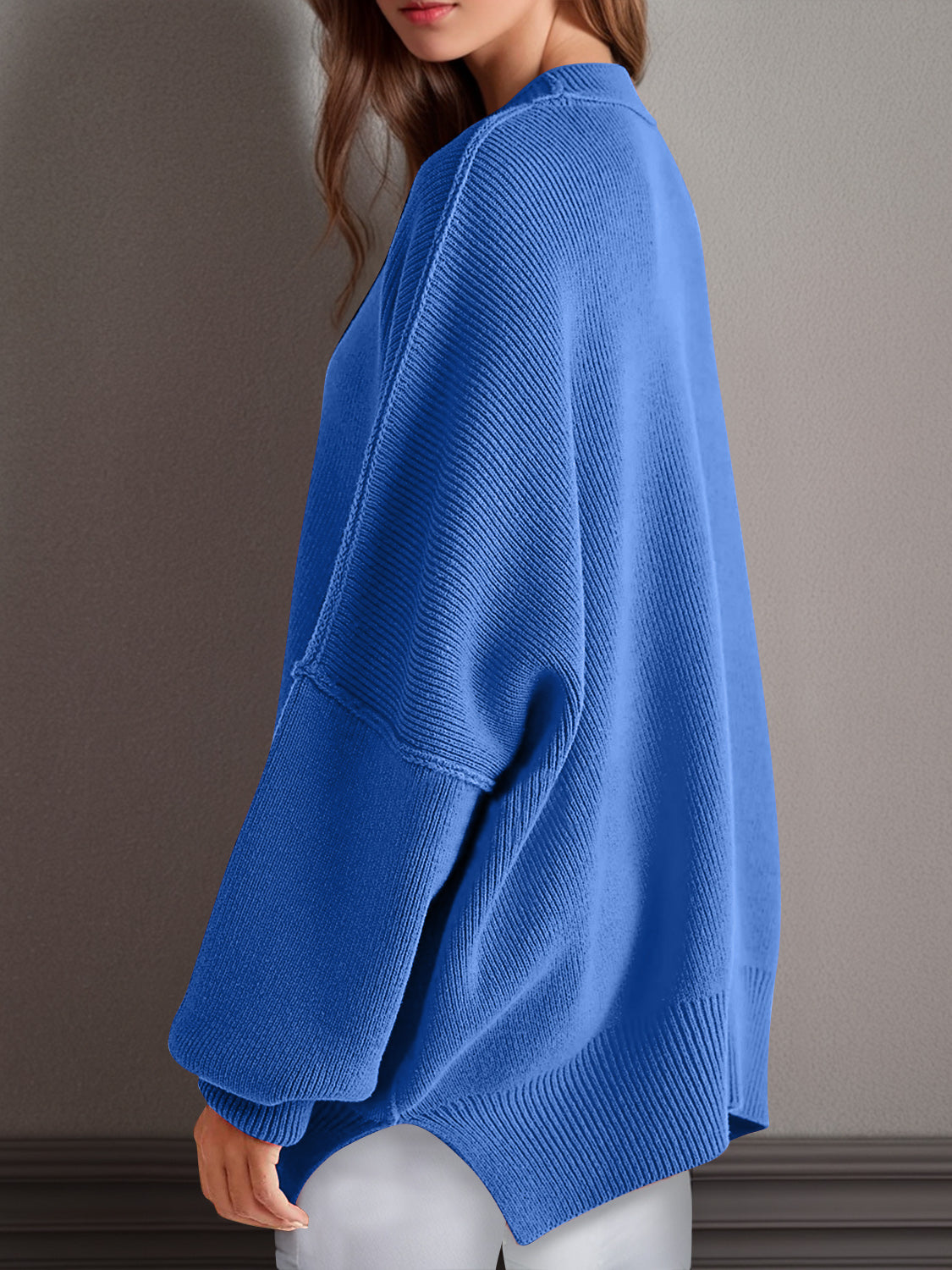 Double Take Side Slit Long Sleeve Top