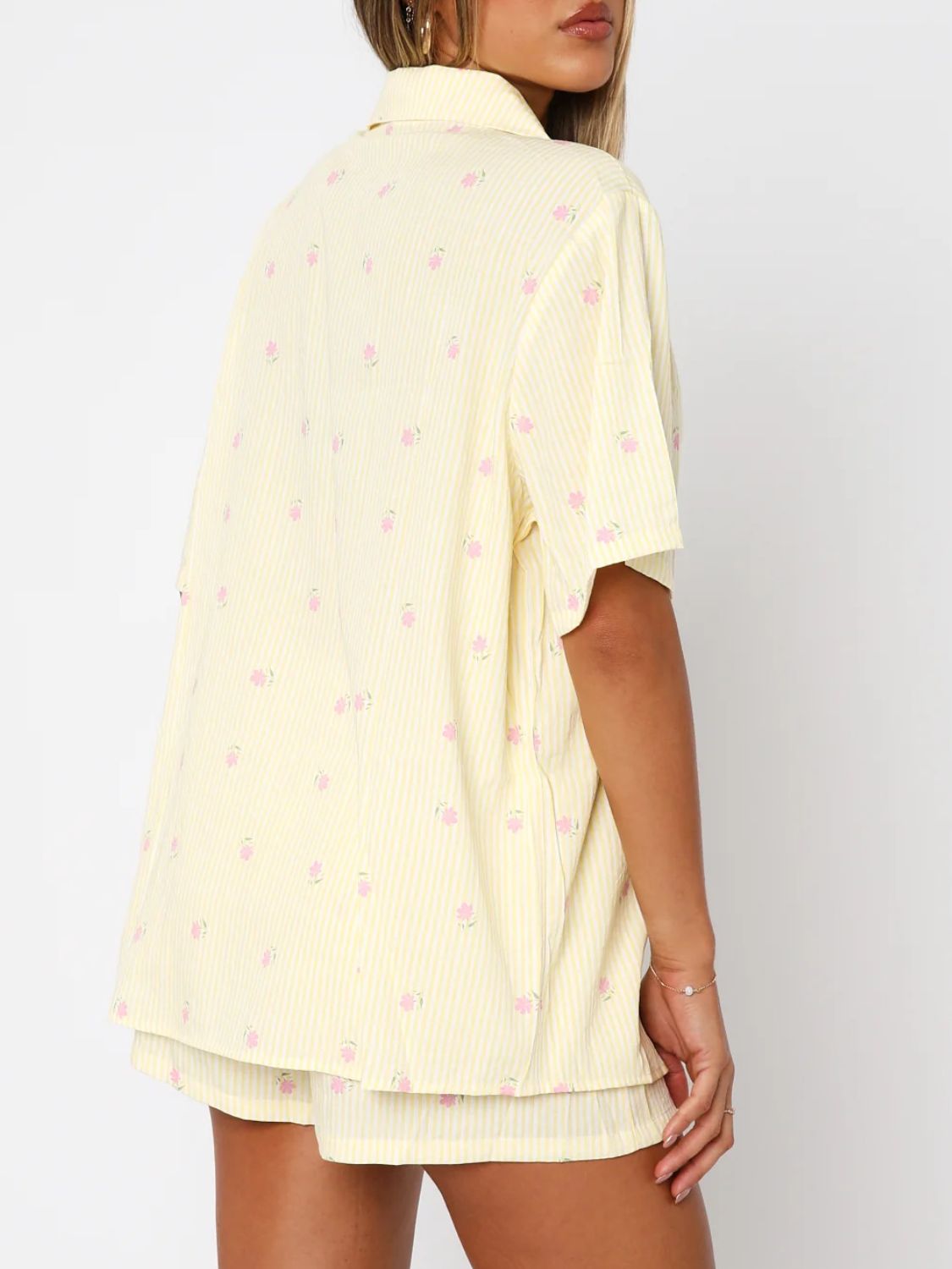 Valentine's Printed Collared Top Shorts