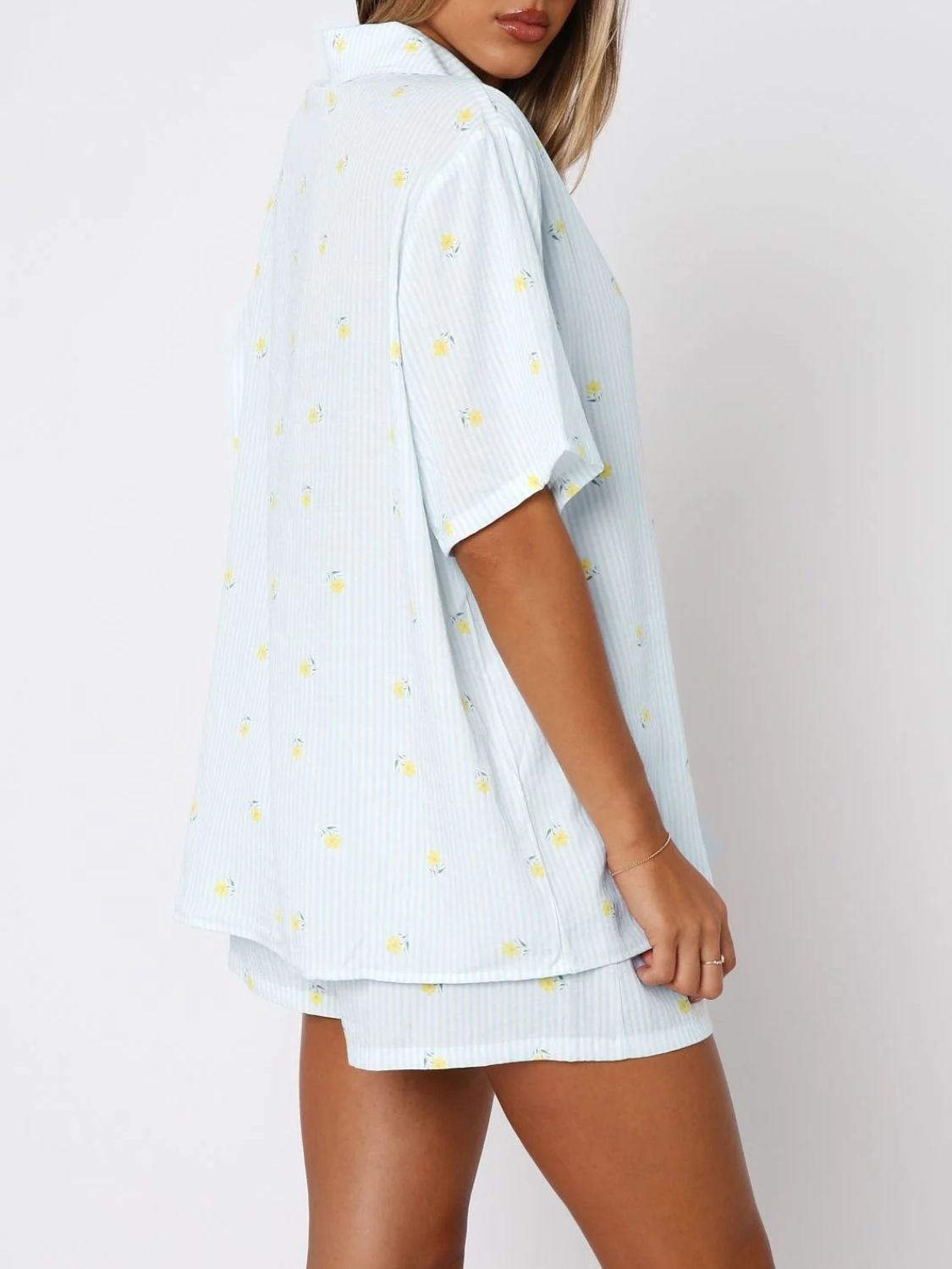 Valentine's Printed Collared Top Shorts