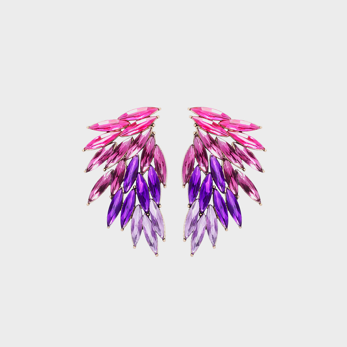 Alloy Acrylic Wing Statement Earrings