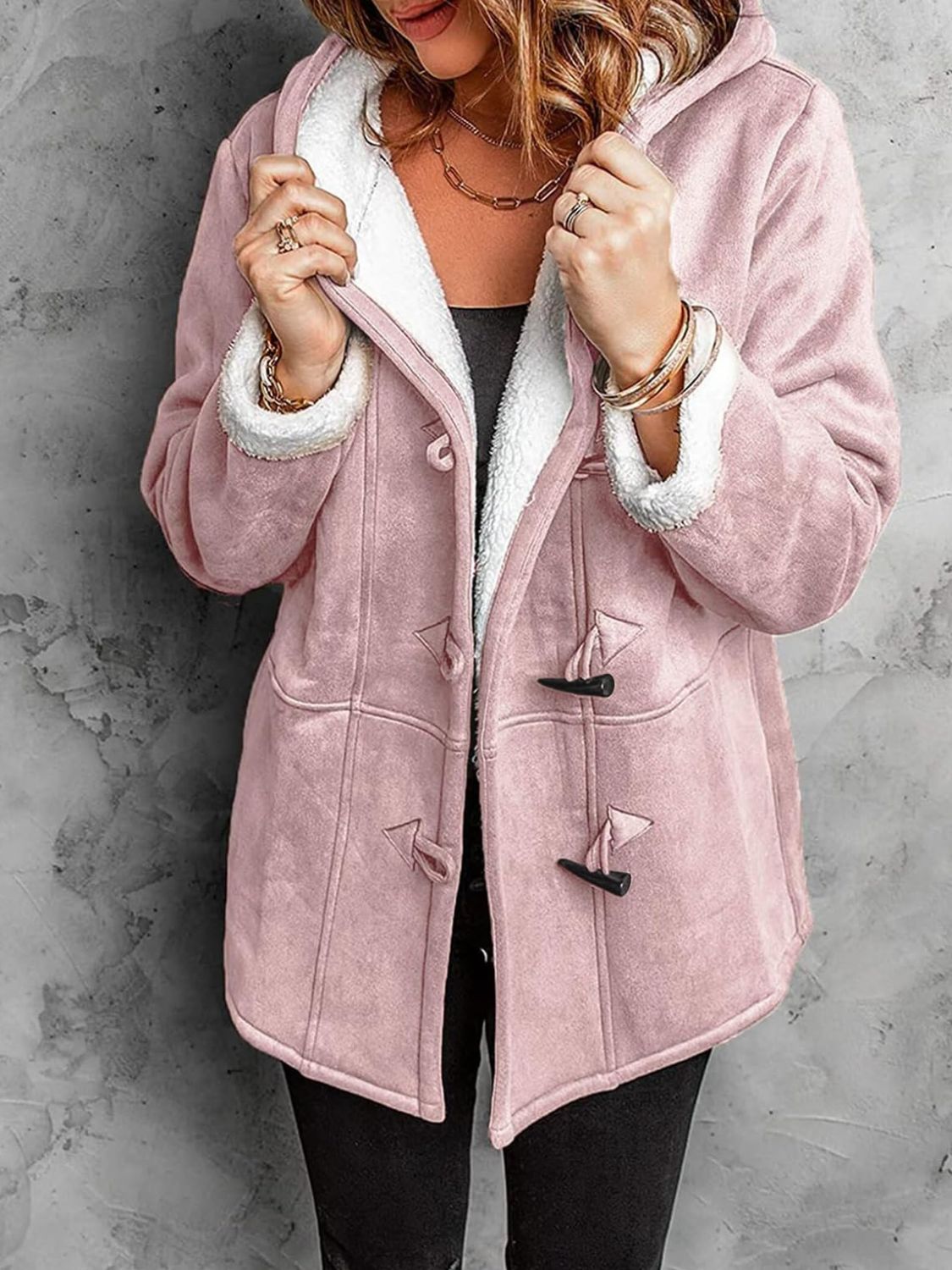 Pocketed Hooded Toggle Jacket