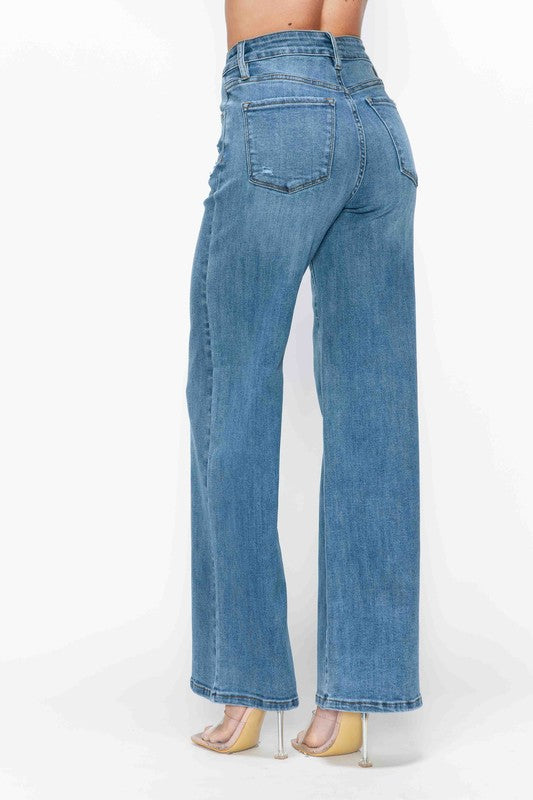 bytos High Rise Wide Leg Jeans Pocket