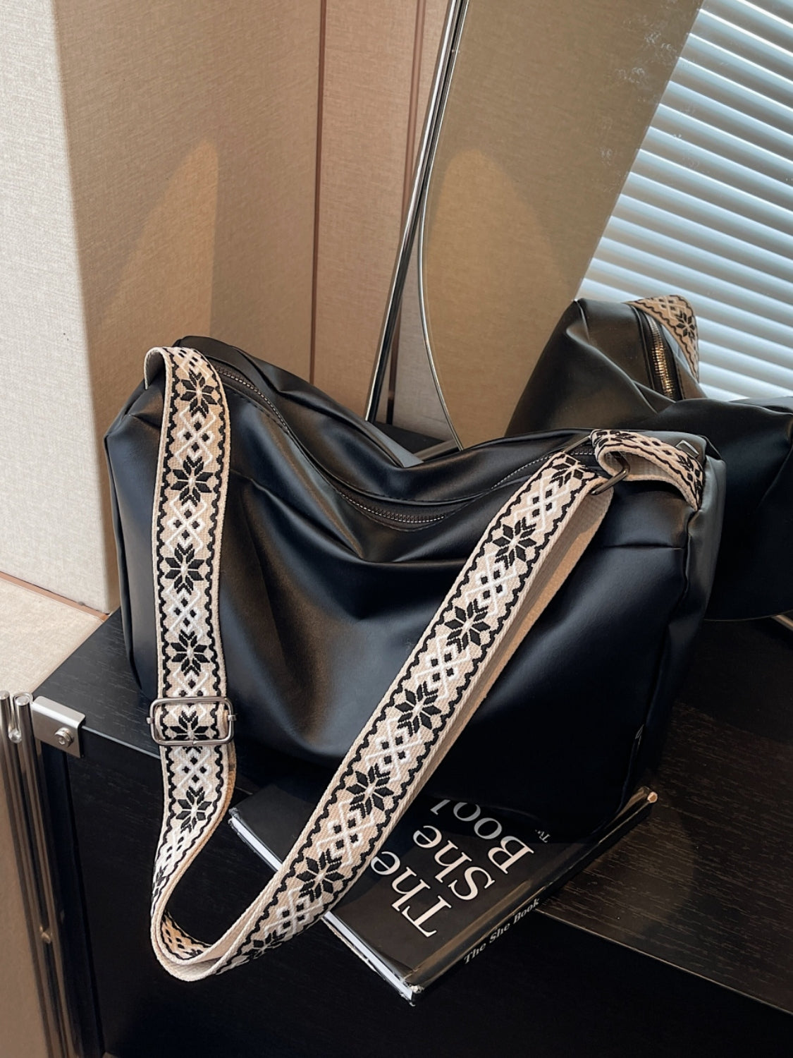 PU Leather Adjustable Crossbody Bag