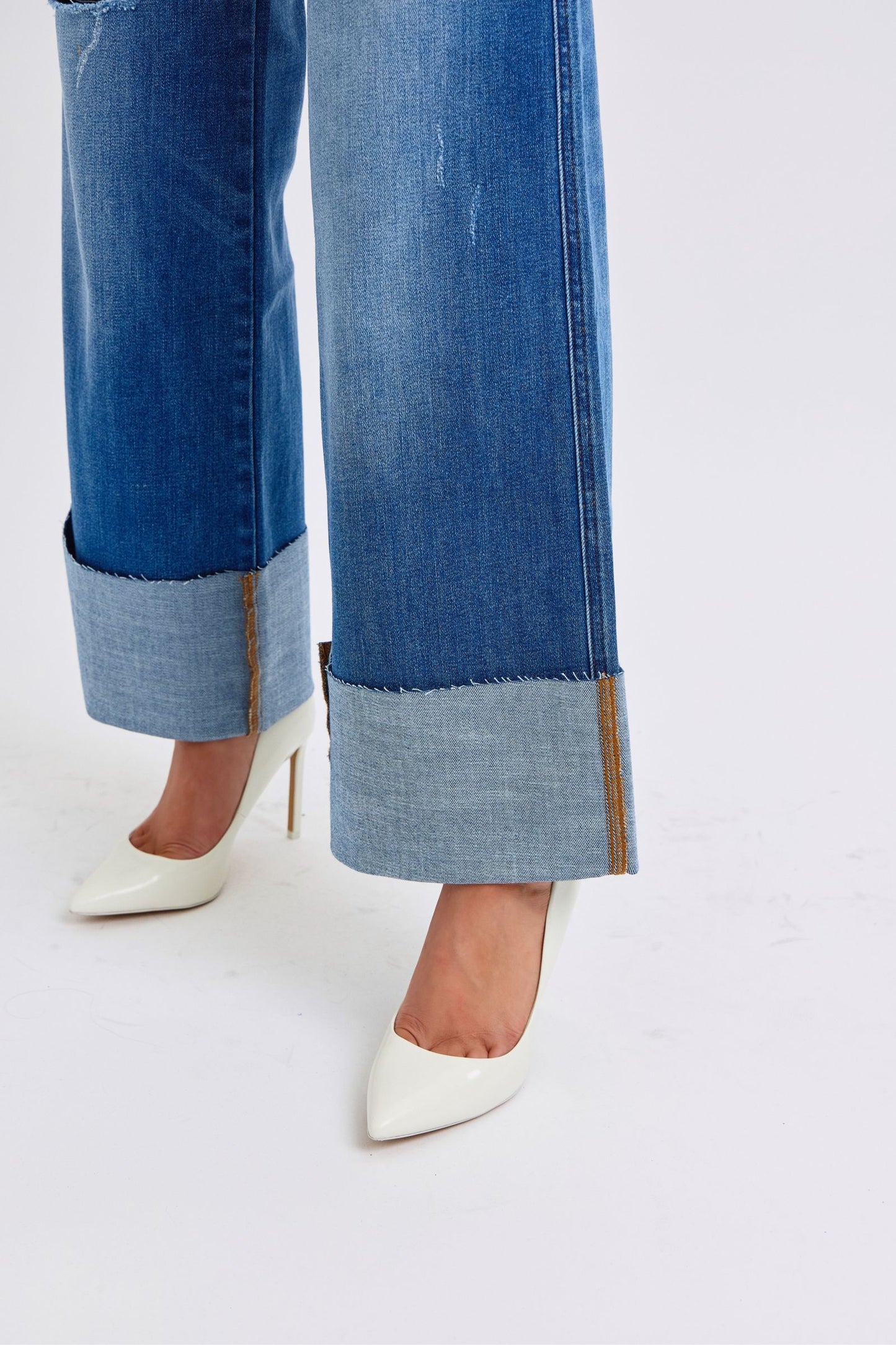 Judy Blue Distressed Wide Leg Jeans
