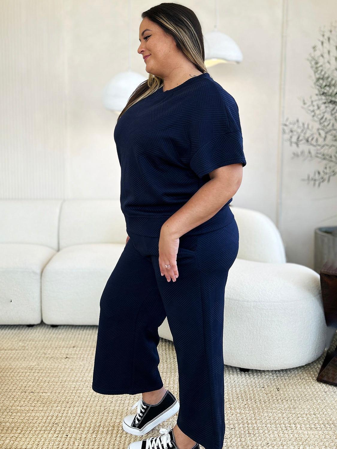 Texture Top & Pants Set - Comfy