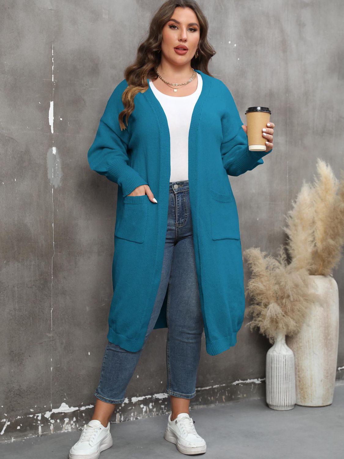 Plus Size Long Sleeve Cardigan