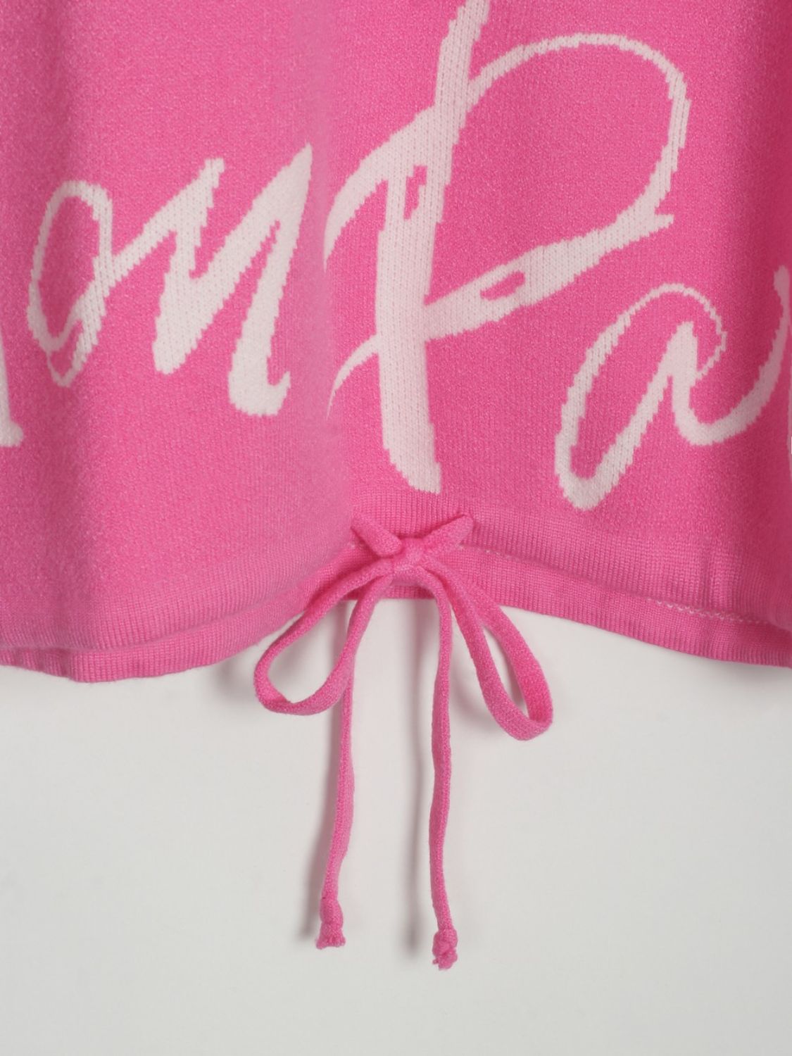 Drawstring Letter Pattern Sweater Drop