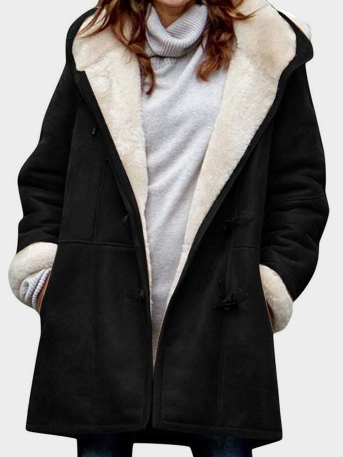 Pocketed Hooded Toggle Jacket