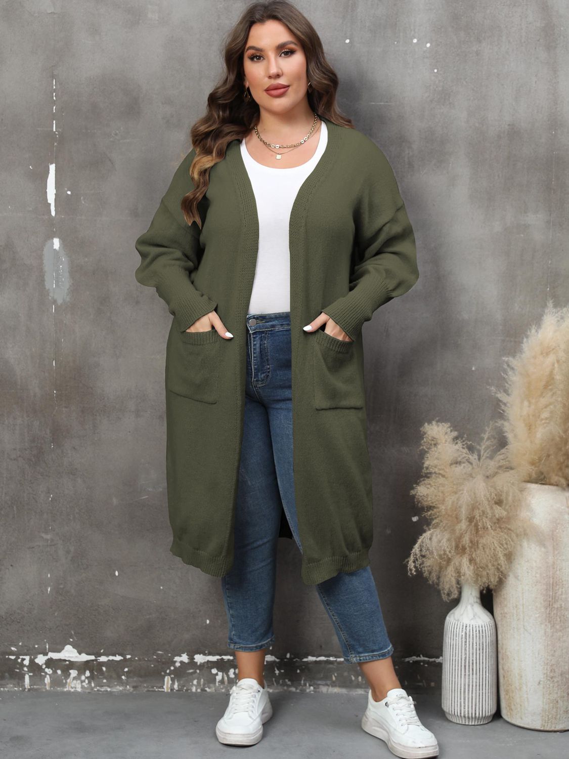 Plus Size Long Sleeve Cardigan