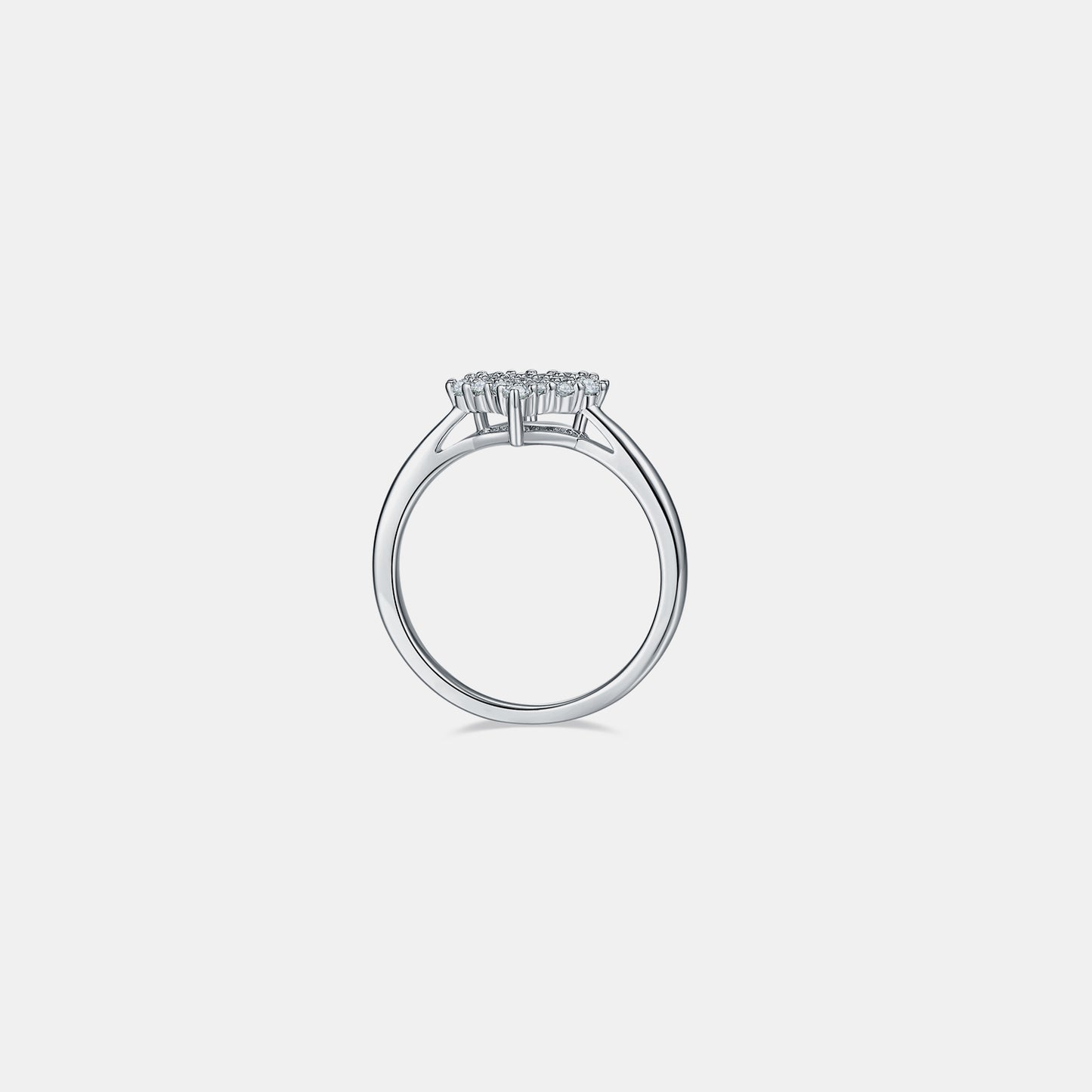 Moissanite Sterling Silver Heart Ring