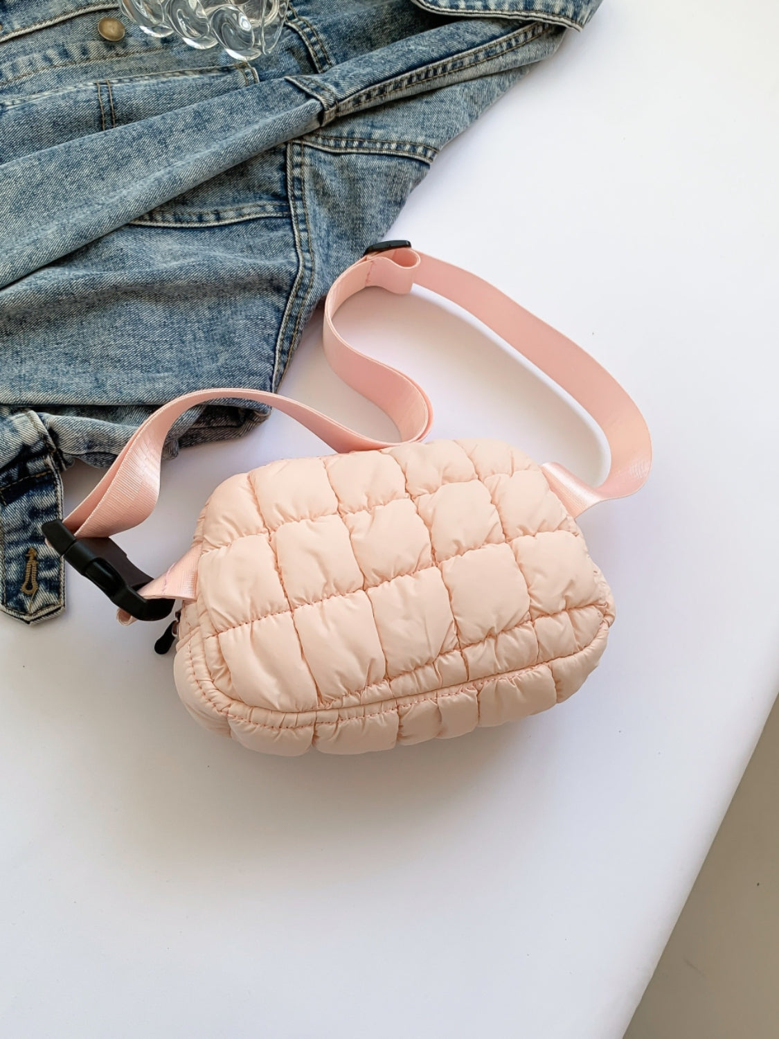 Bubble Texture Adjustable Crossbody Bag