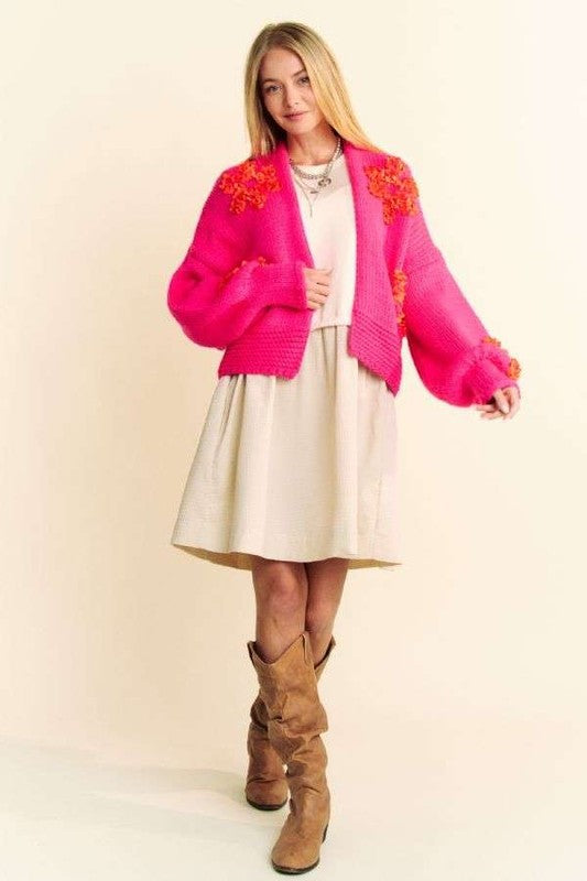 Floral Open Front Cardigan - Davi