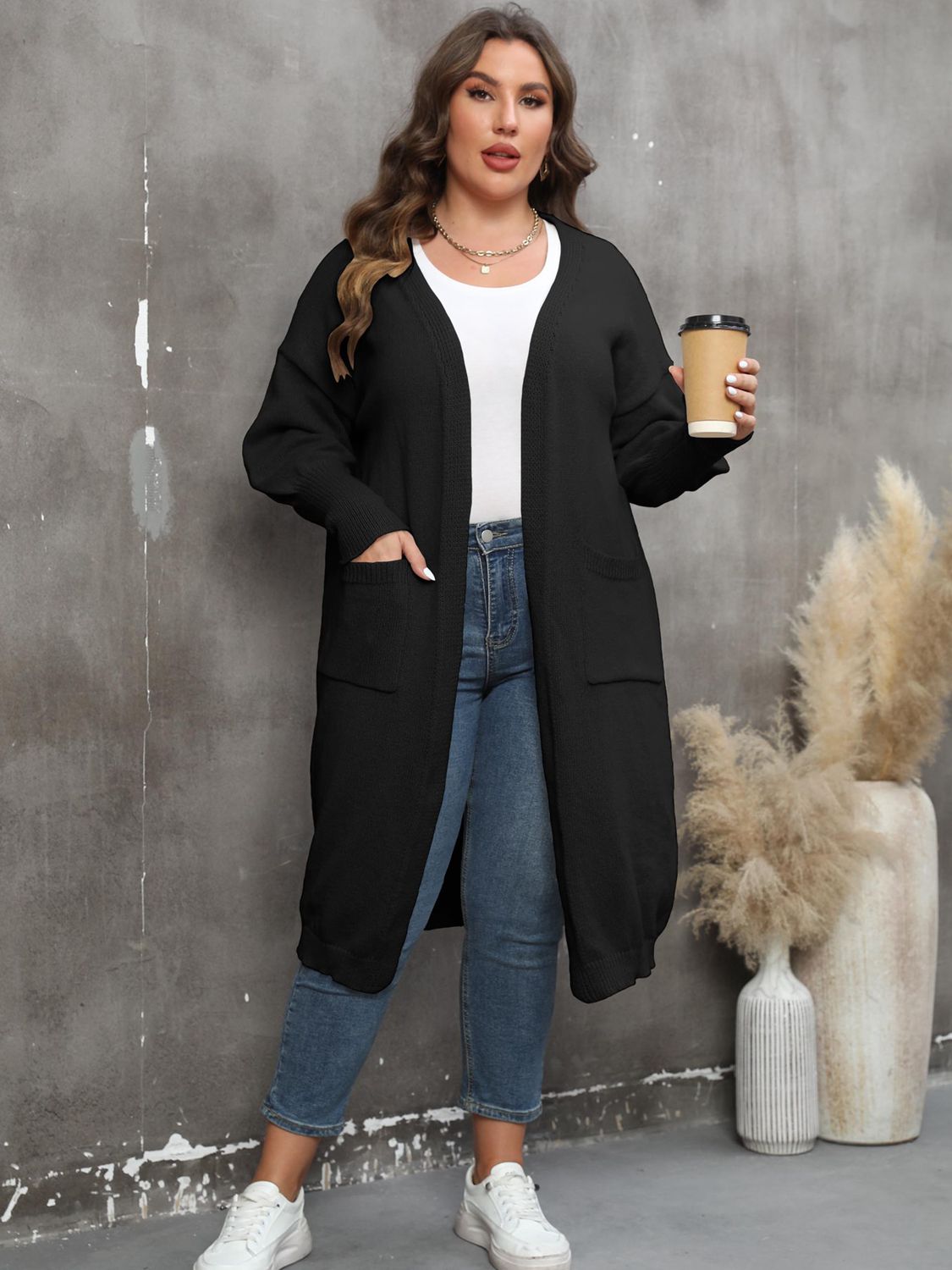 Plus Size Long Sleeve Cardigan