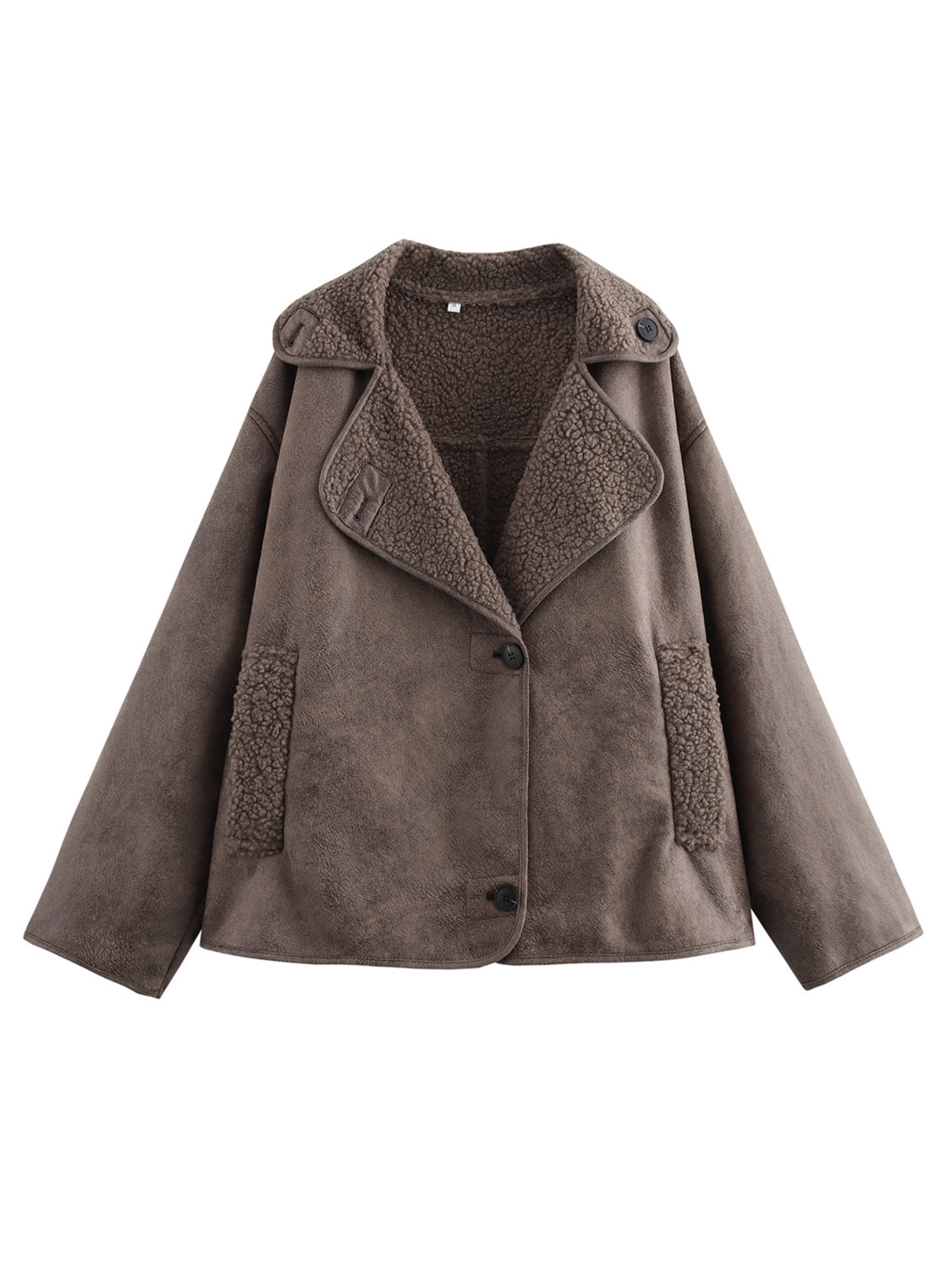 Collared Long Sleeve Plush Jacket