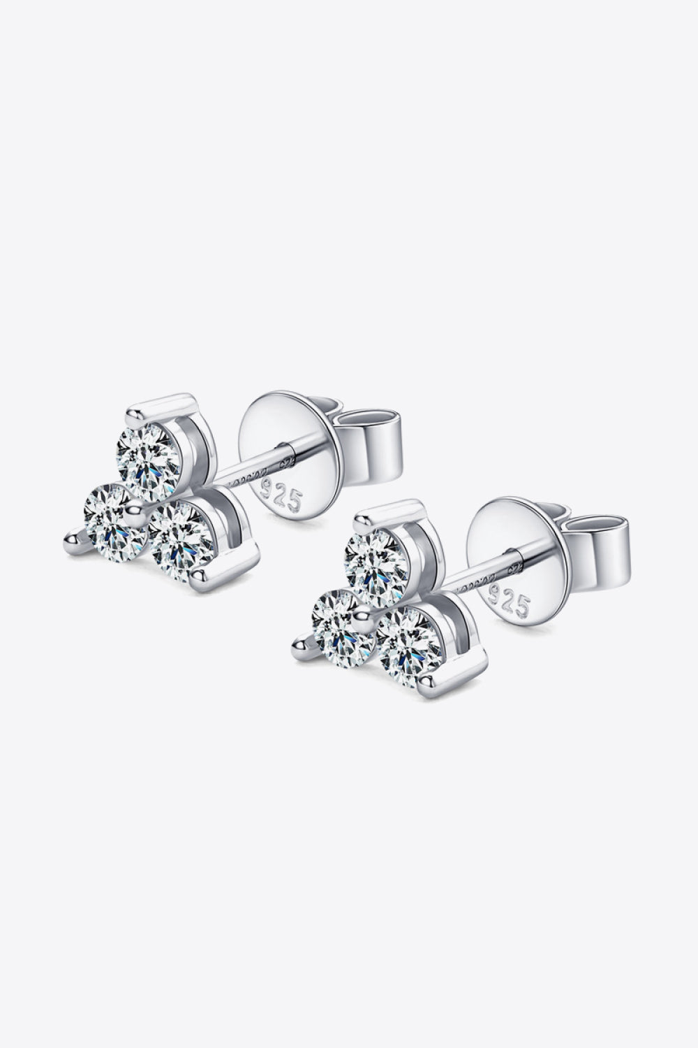 Moissanite Sterling Silver Stud Earrings
