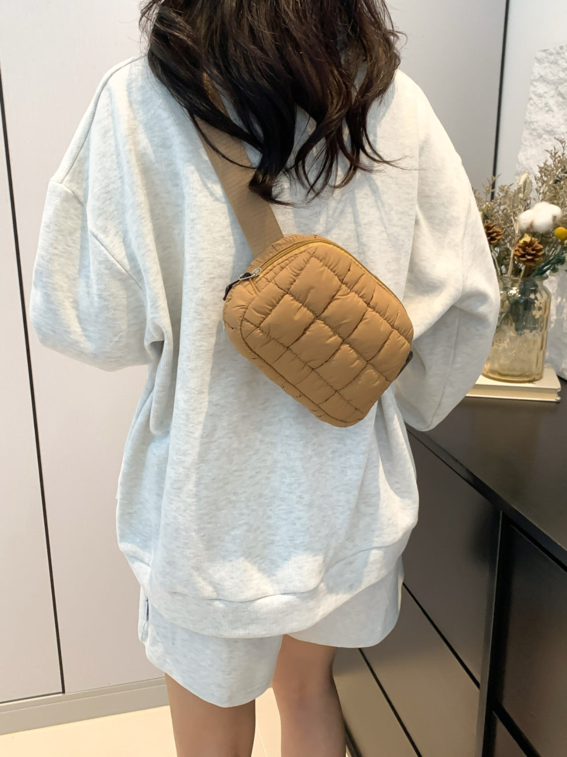 Bubble Texture Adjustable Crossbody Bag