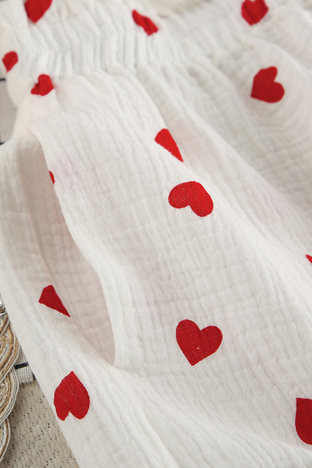 Basic Bae Heart Button Top Shorts Set