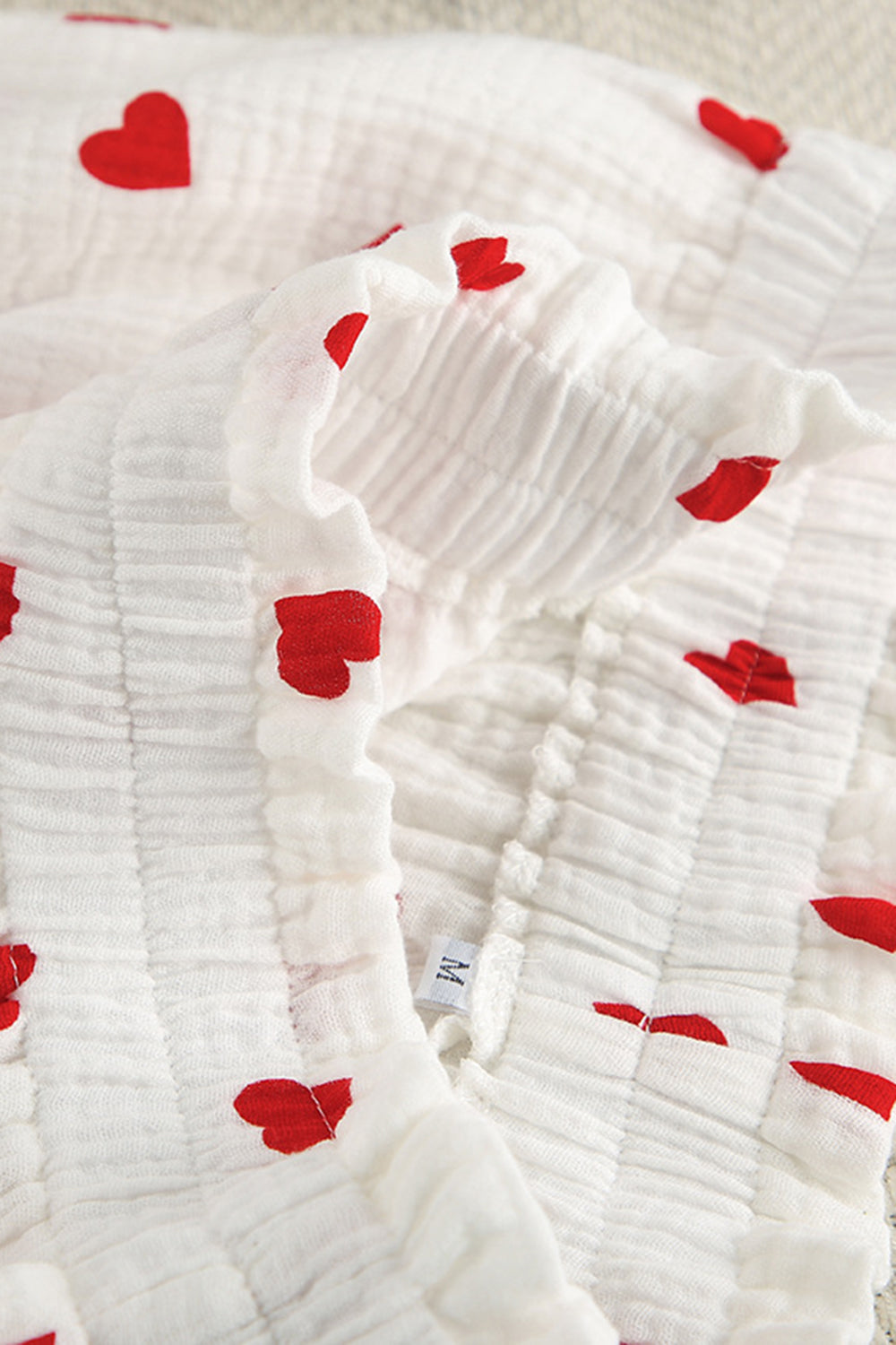 Basic Bae Heart Button Top Shorts Set