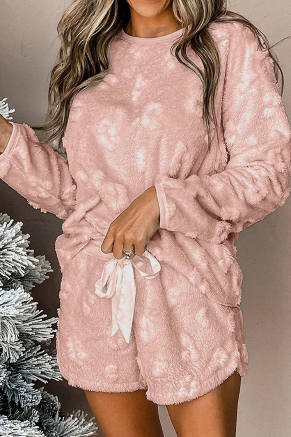 Round Neck Top & Shorts Lounge Set
