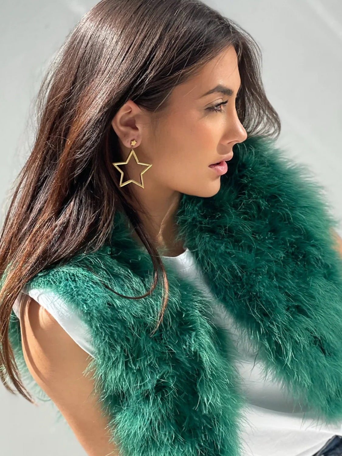18K Gold Moon & Star Dangle Earrings