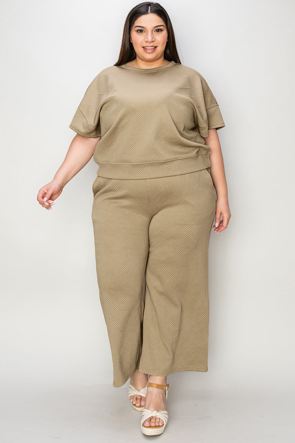 Texture Top & Pants Set - Comfy
