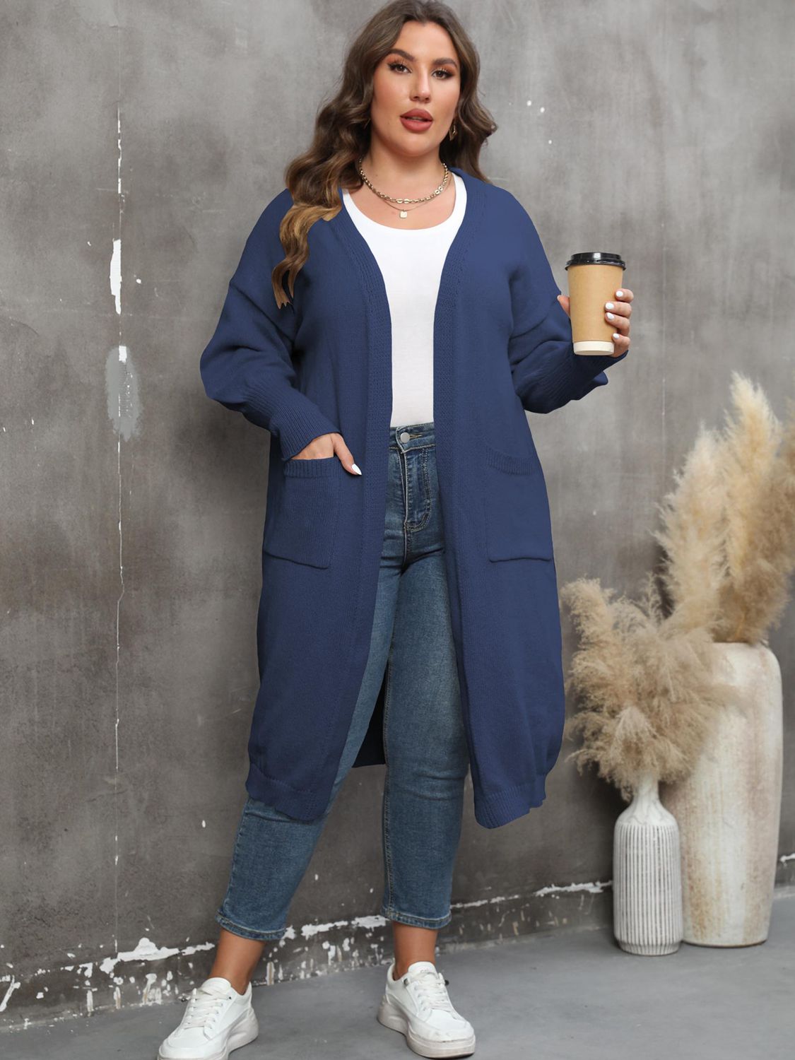 Plus Size Long Sleeve Cardigan
