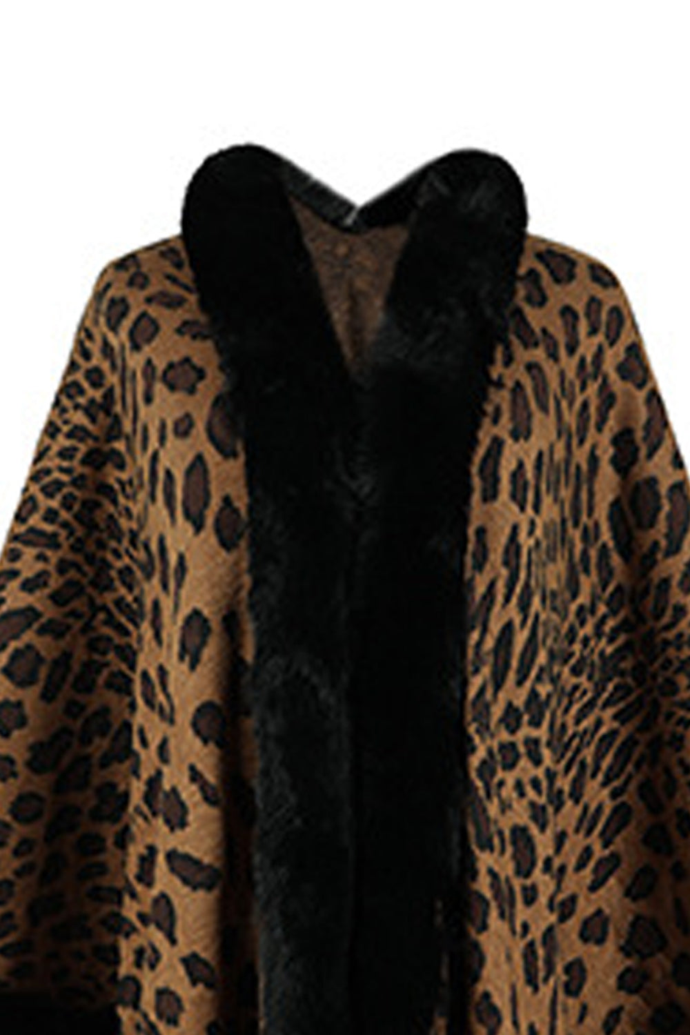 Leopard Open Front Poncho One Size