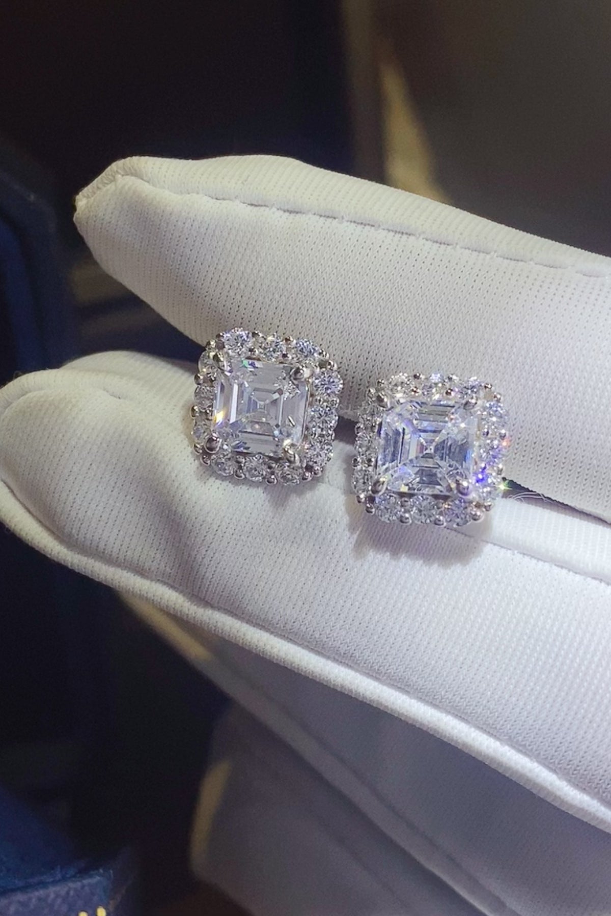 2ct Moissanite Sterling Silver Studs