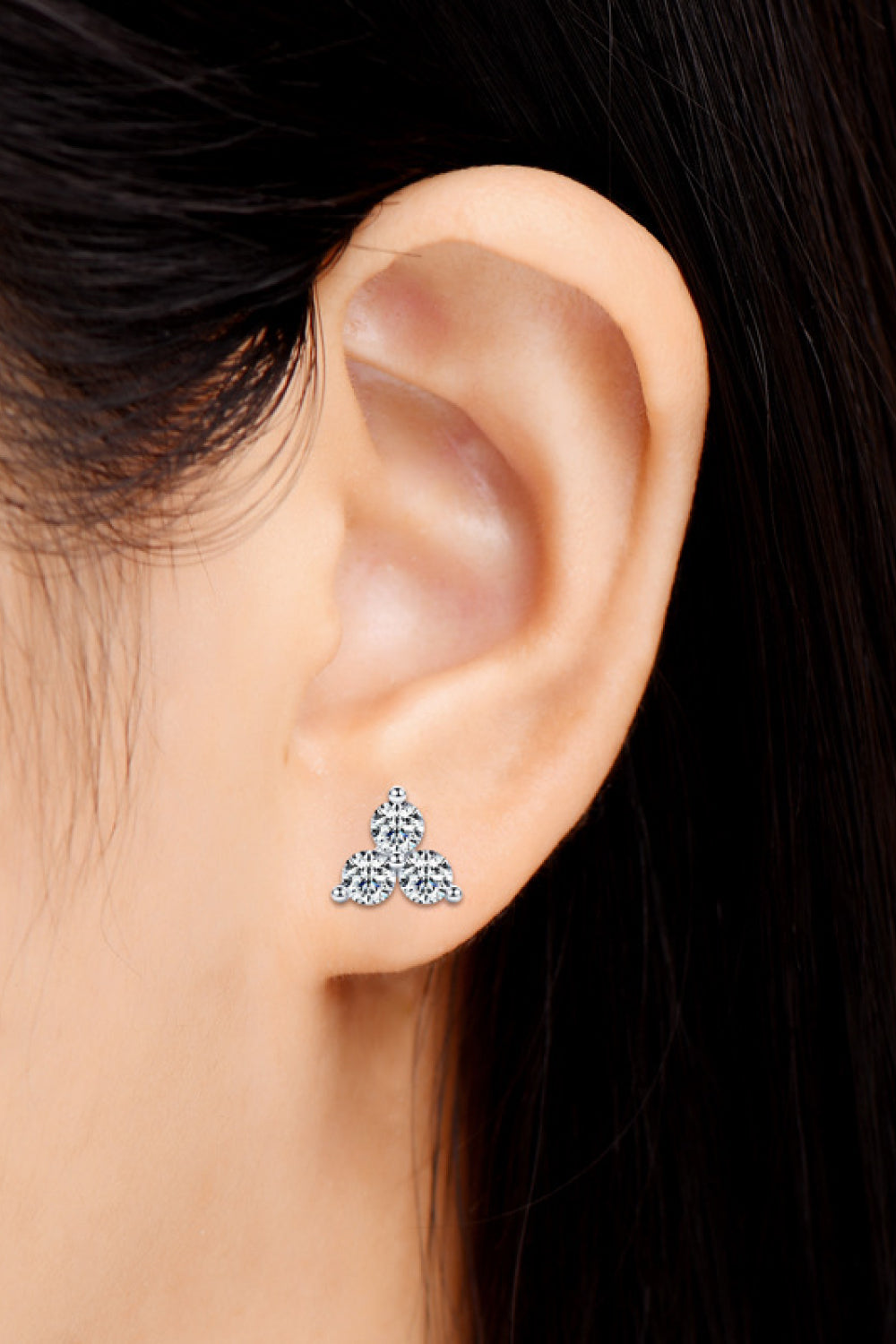 Moissanite Sterling Silver Stud Earrings