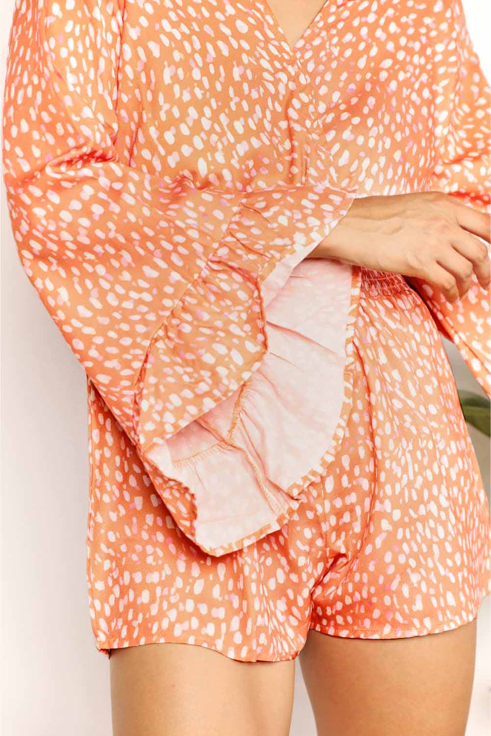 Printed Boho Flare Sleeve Romper